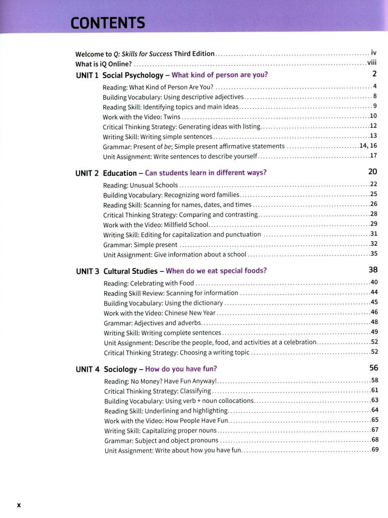 q: skills for success: intro level: reading and writing student book with iq online practice - 3rd edition