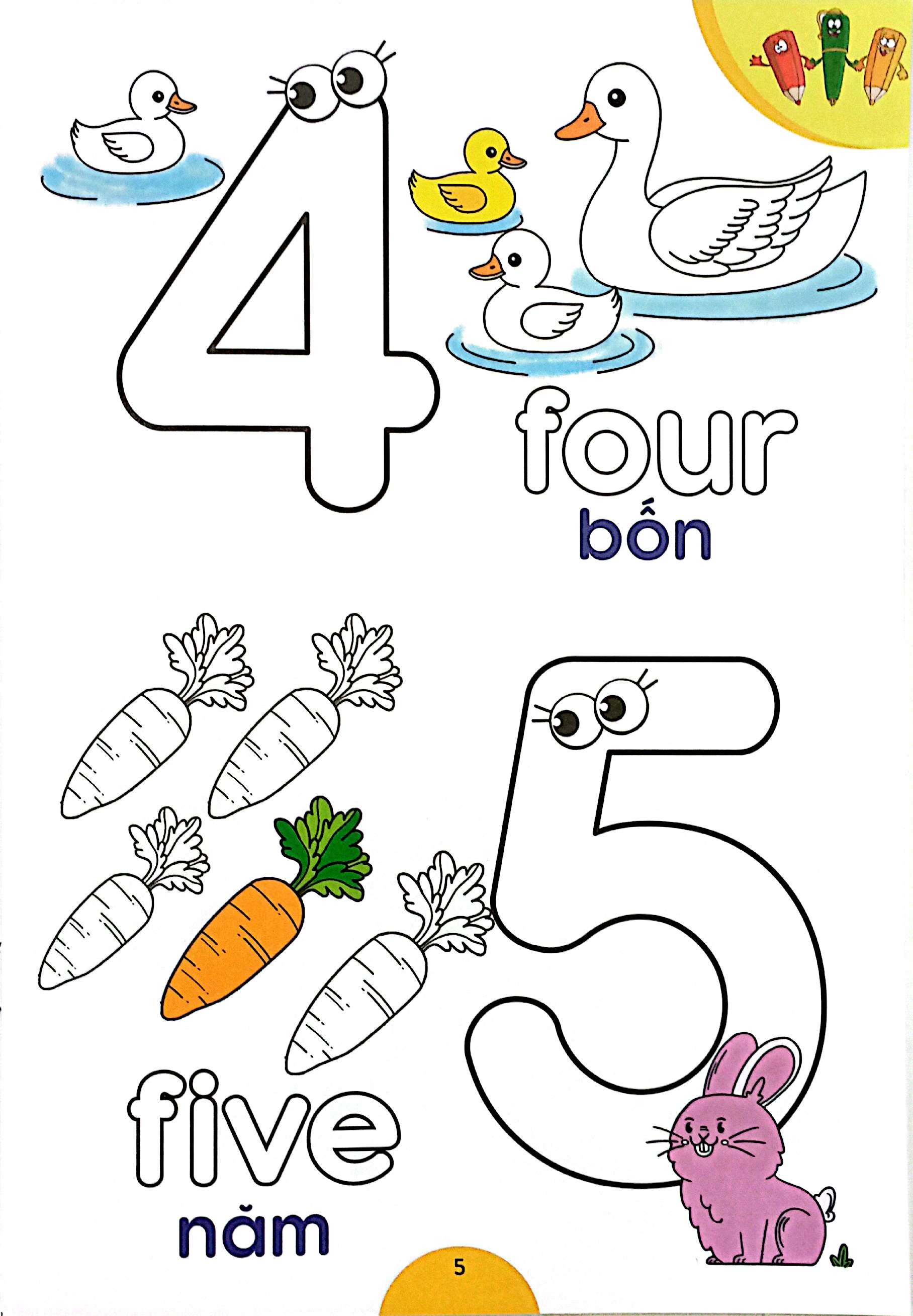 quà cho bé - bé tập đếm và tô màu