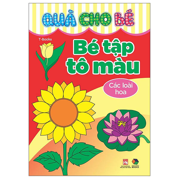 quà cho bé - bé tập tô màu - các loài hoa