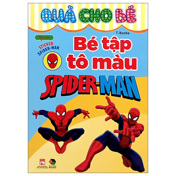 quà cho bé - bé tập tô màu spider-man