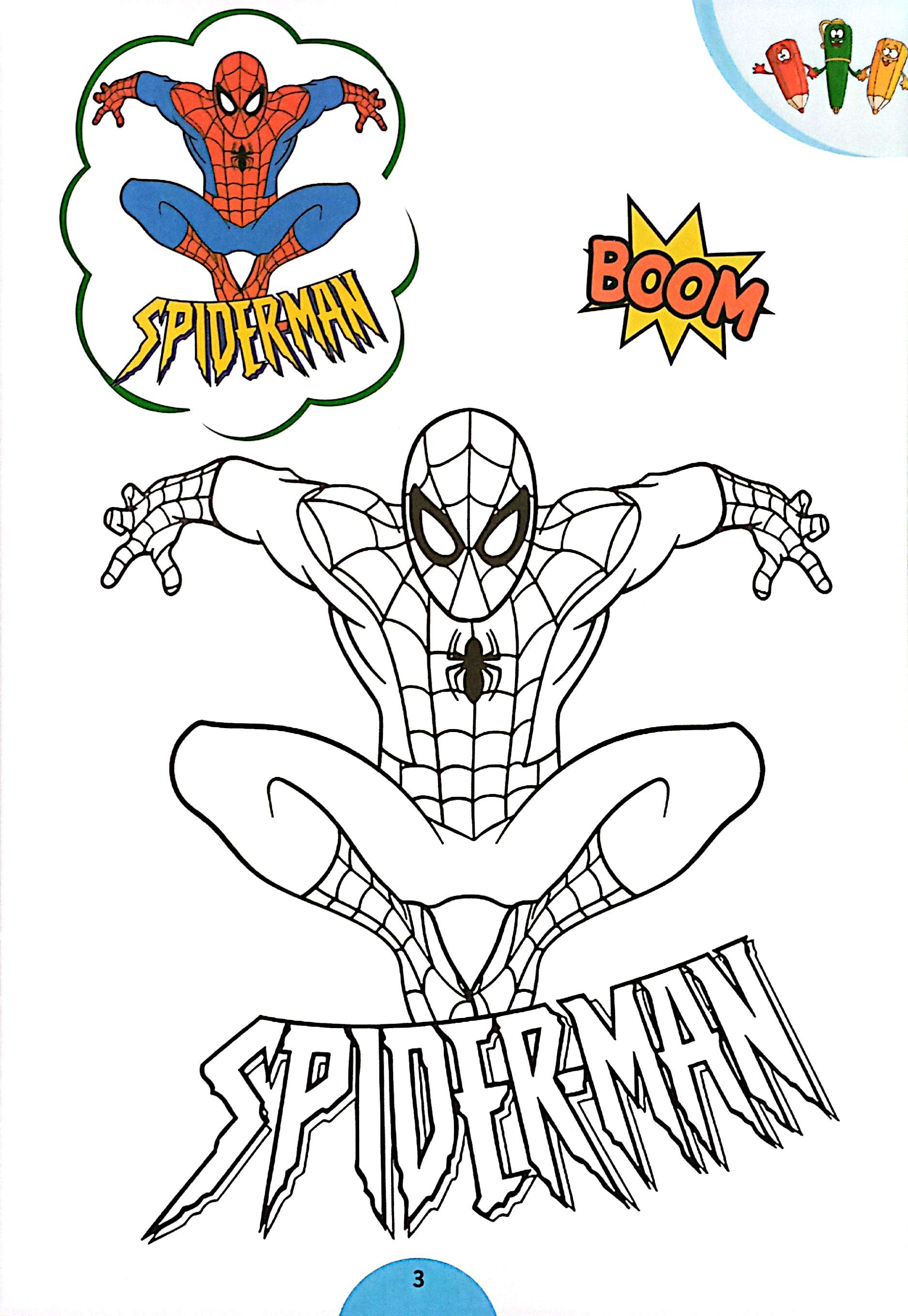 quà cho bé - bé tập tô màu spider-man