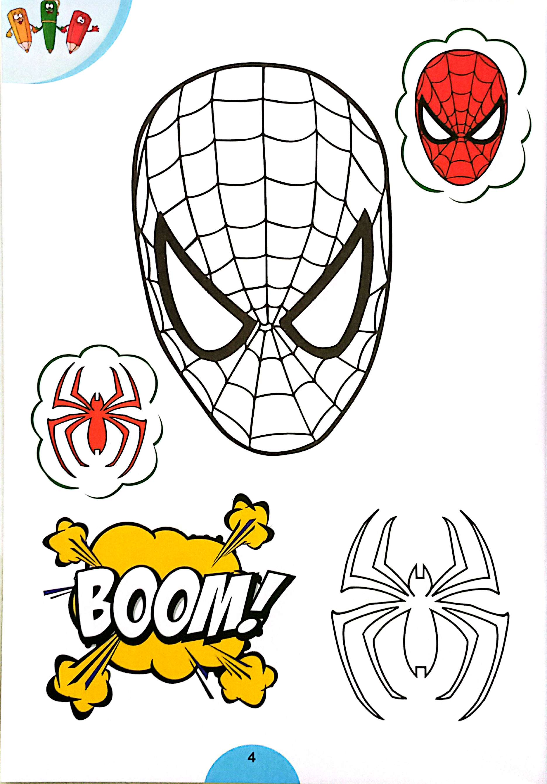 quà cho bé - bé tập tô màu spider-man