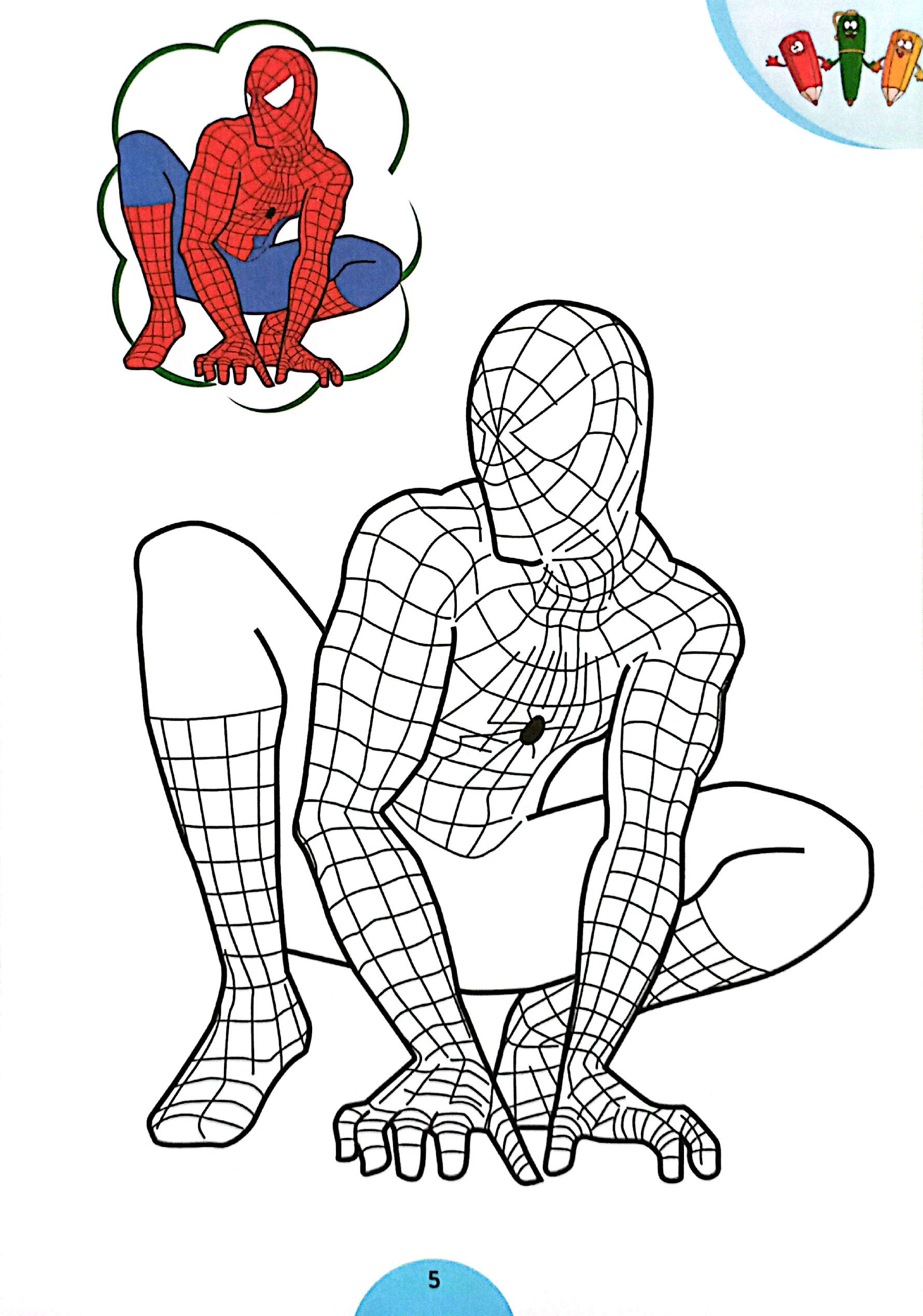 quà cho bé - bé tập tô màu spider-man