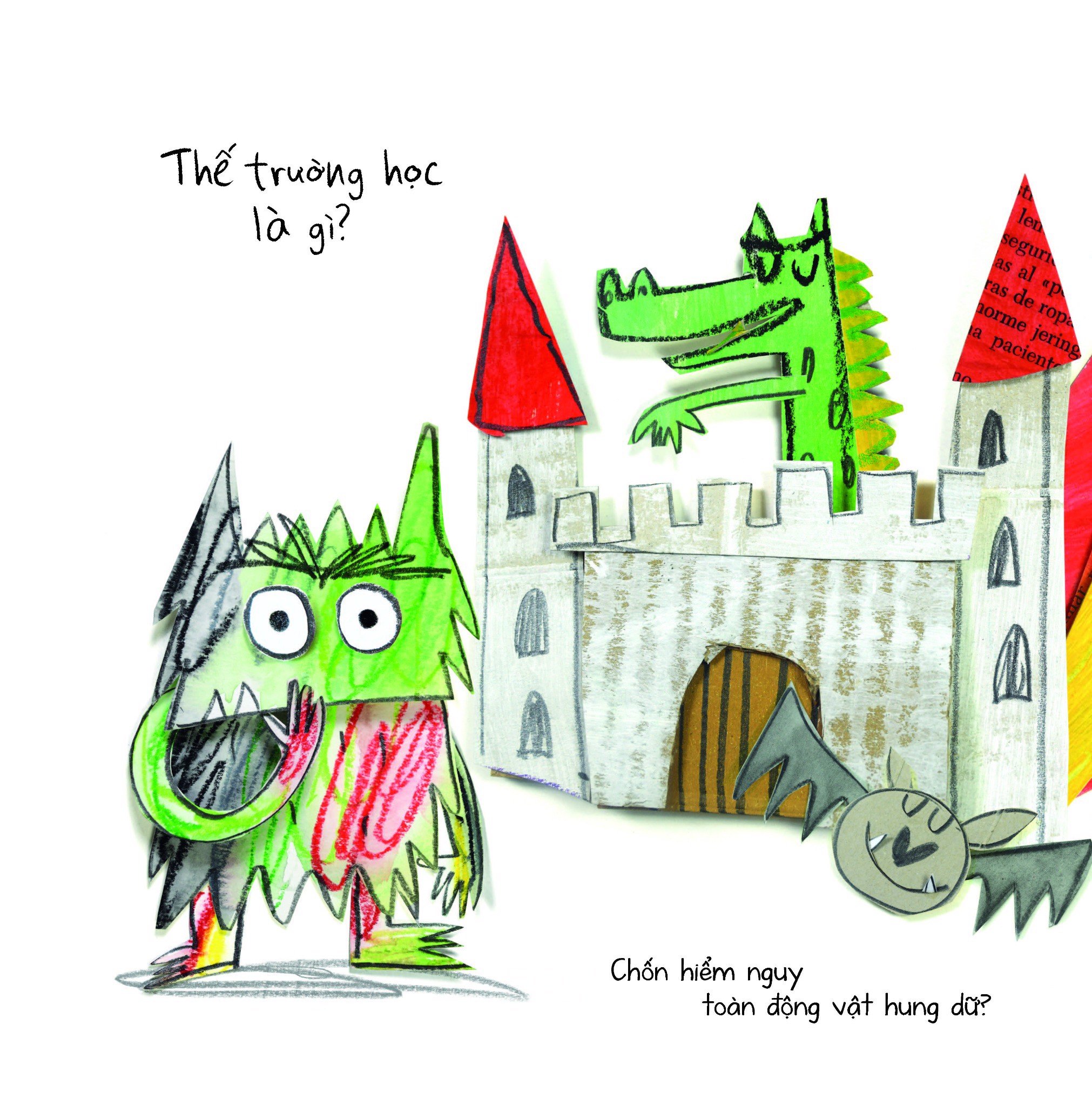 quái vật sắc màu đến trường
