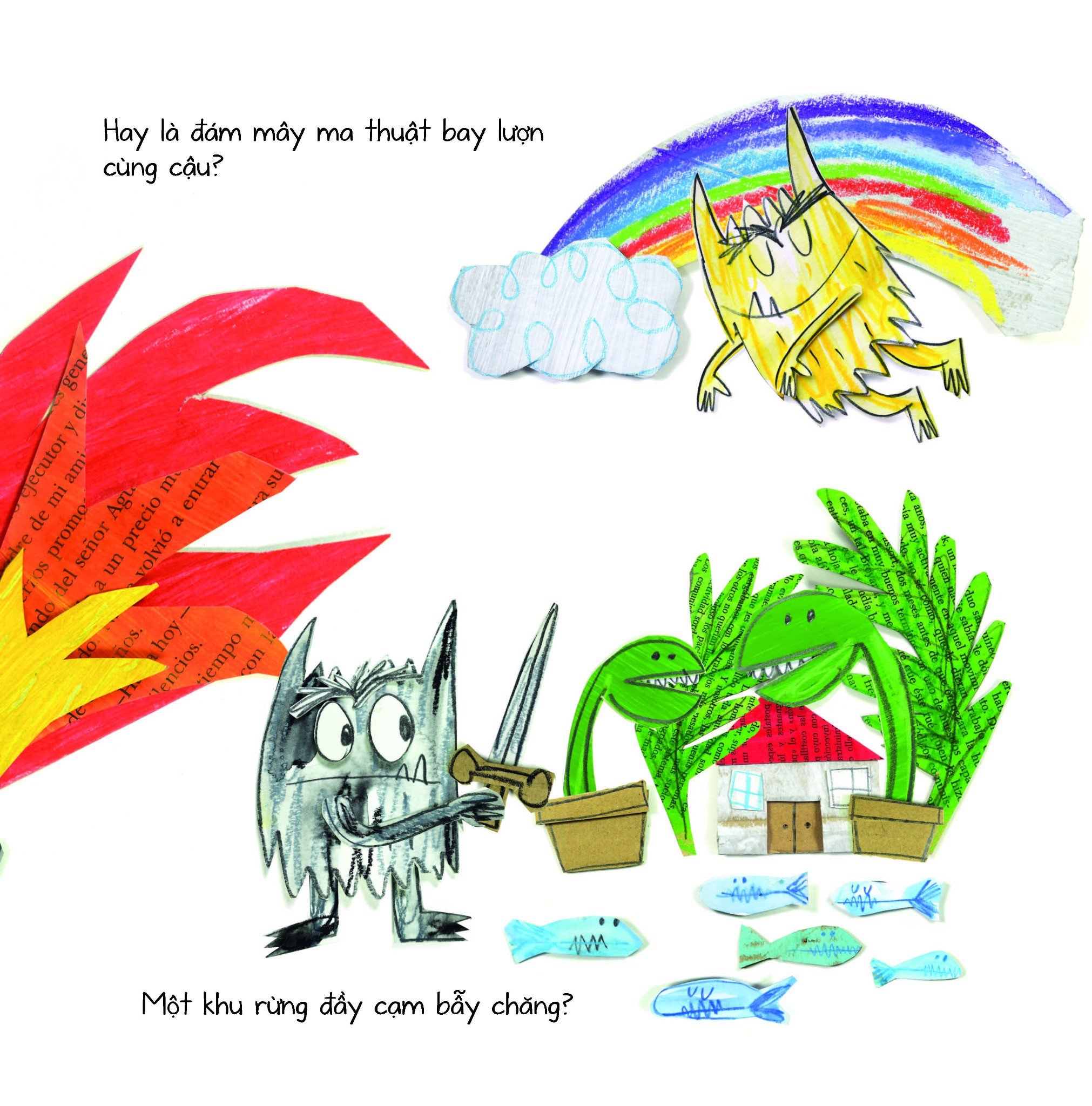 quái vật sắc màu đến trường