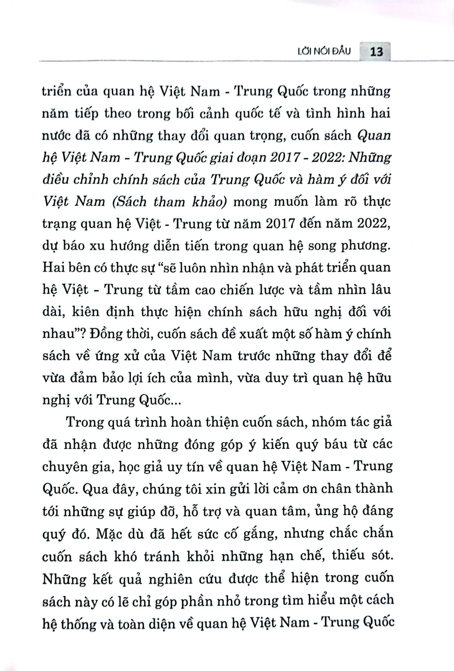 quan hệ việt nam-trung quốc giai đoạn 2017-2022: những điều chỉnh chính sách của trung quốc và hàm ý đối với việt nam
