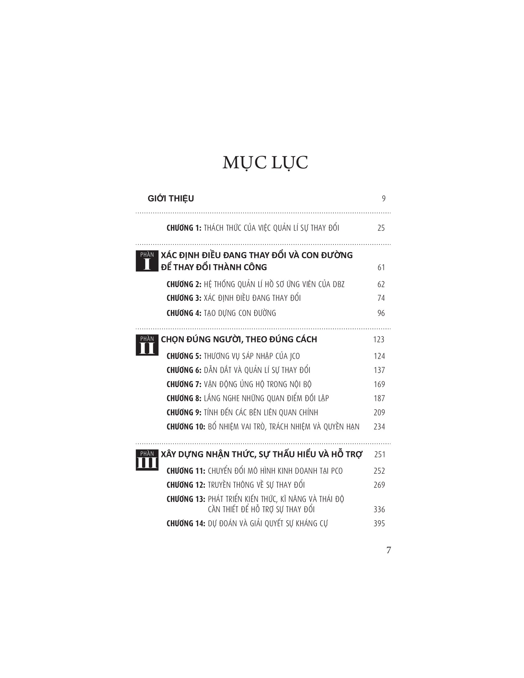 quản lí quy trình và con người để thay đổi thành công