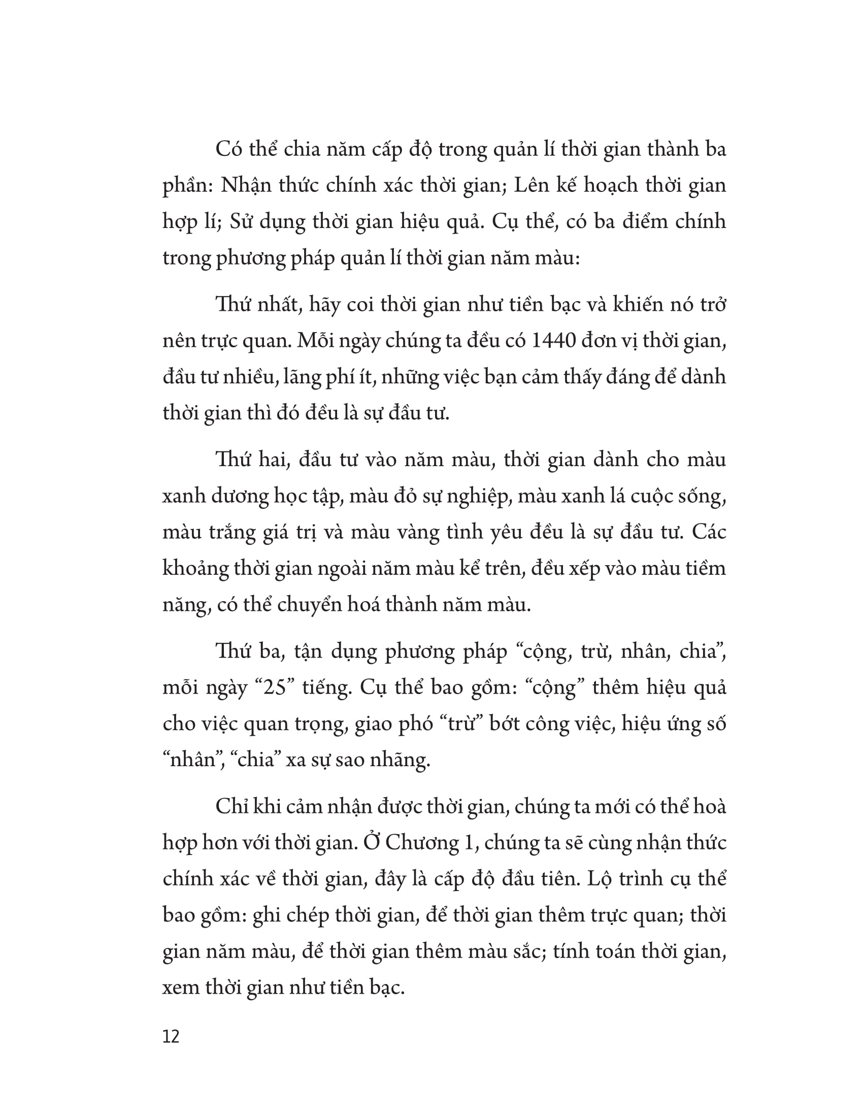 quản lí thời gian theo năm màu