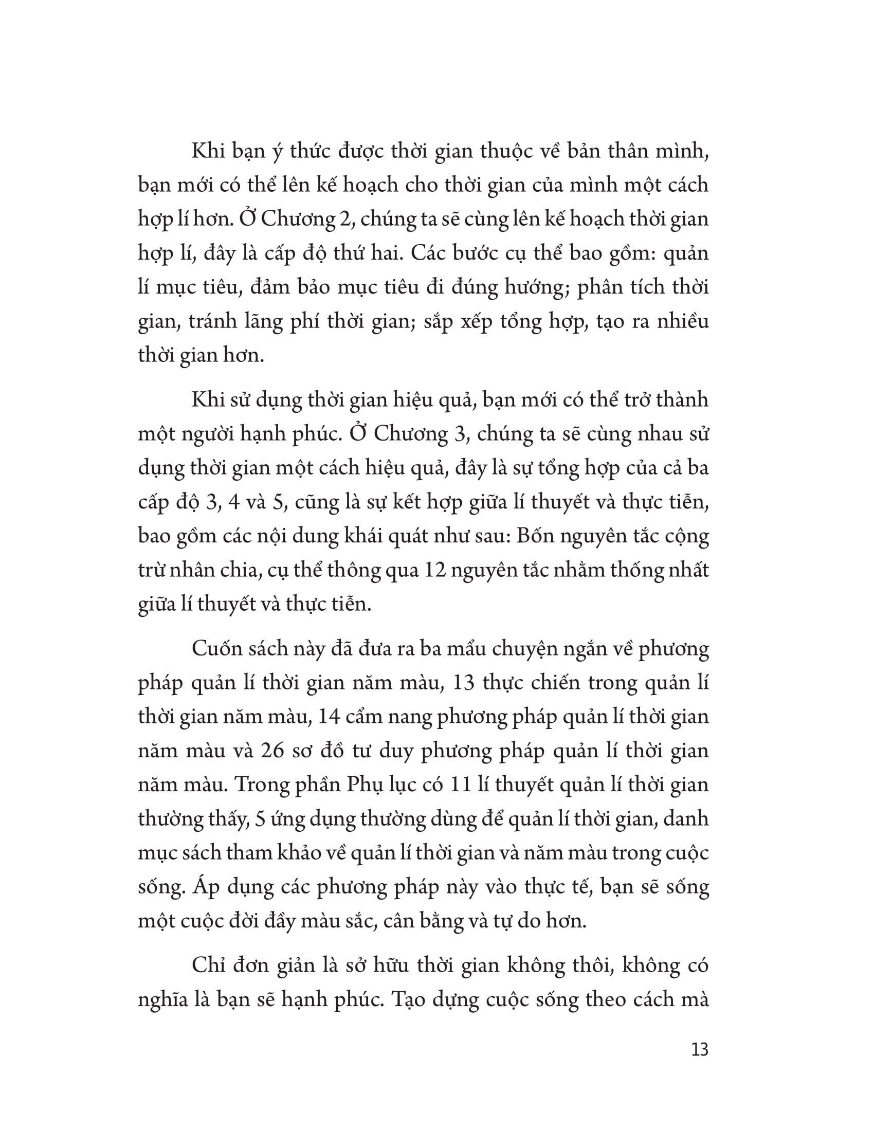 quản lí thời gian theo năm màu