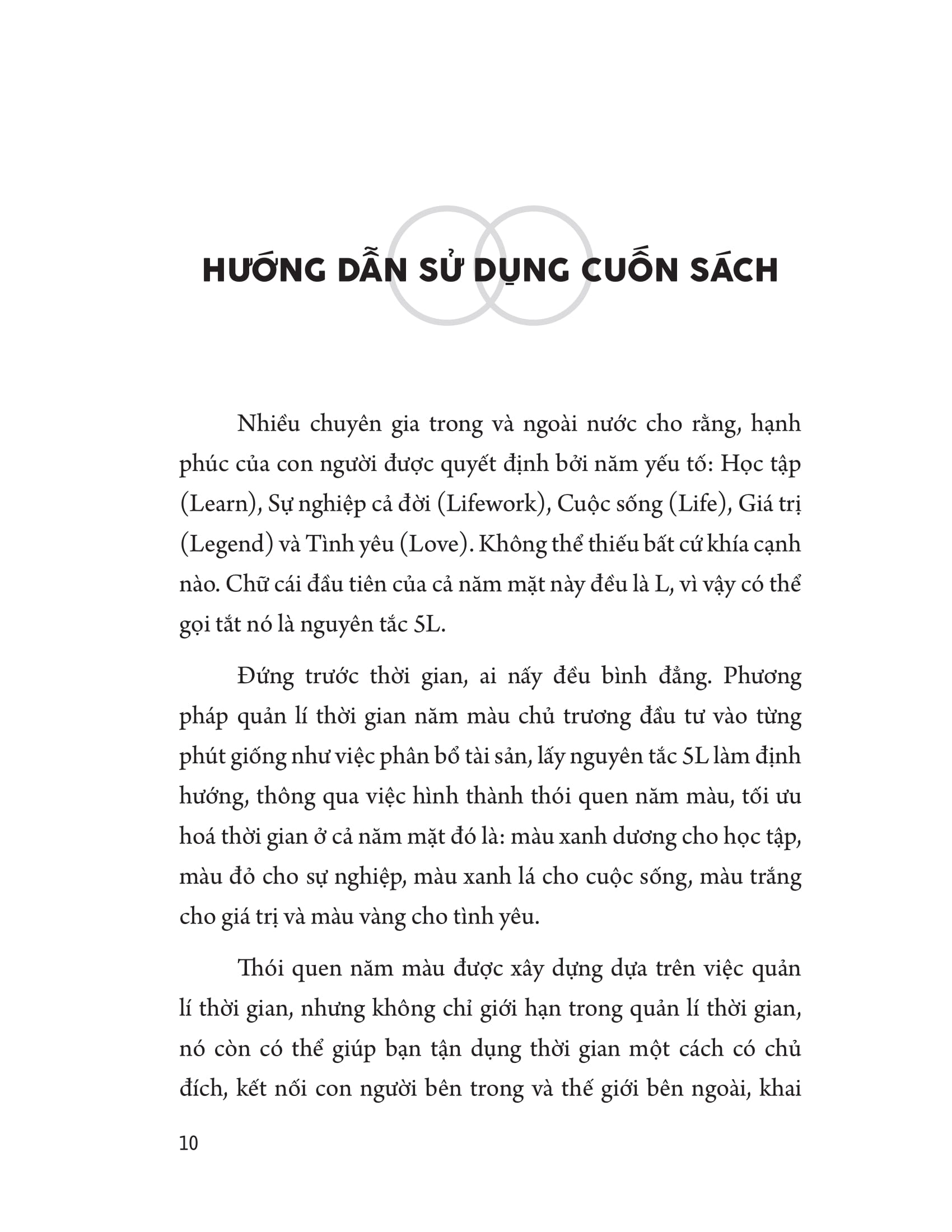 quản lí thời gian theo năm màu