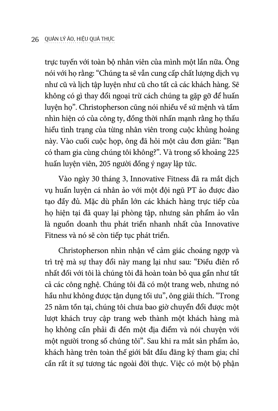 quản lý ảo, hiệu quả thực