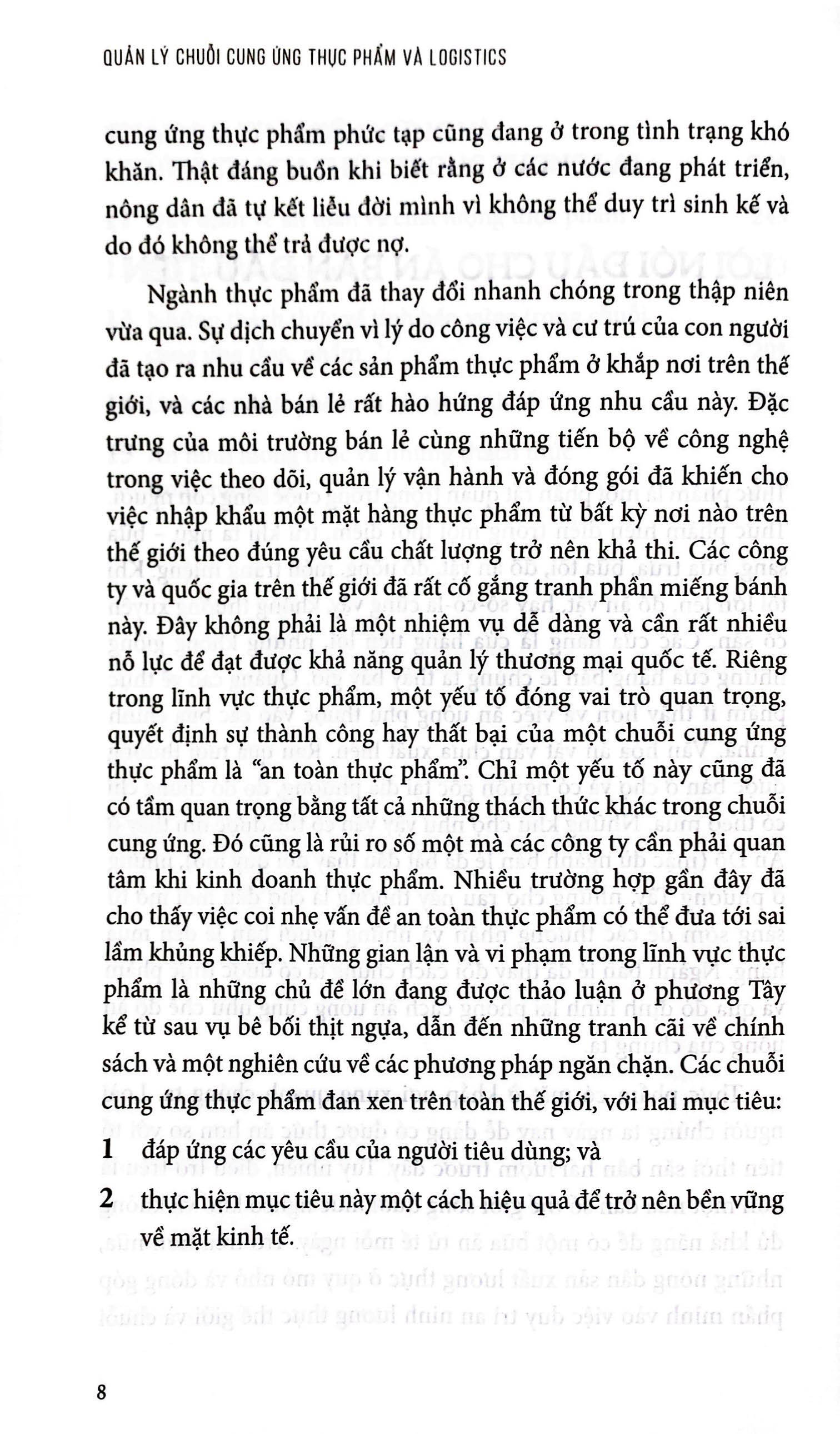 quản lý chuỗi cung ứng thực phẩm và logistics