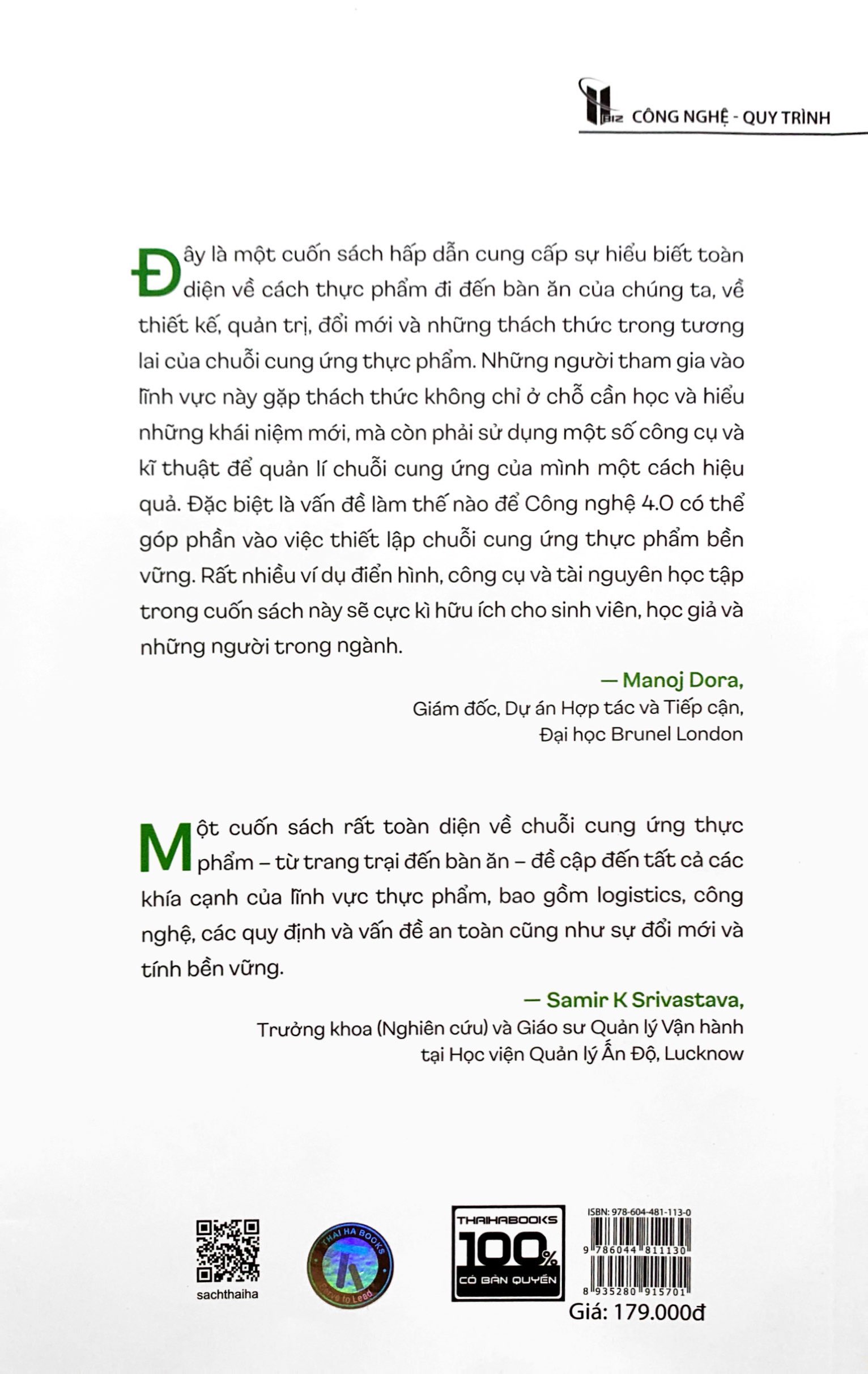 quản lý chuỗi cung ứng thực phẩm và logistics