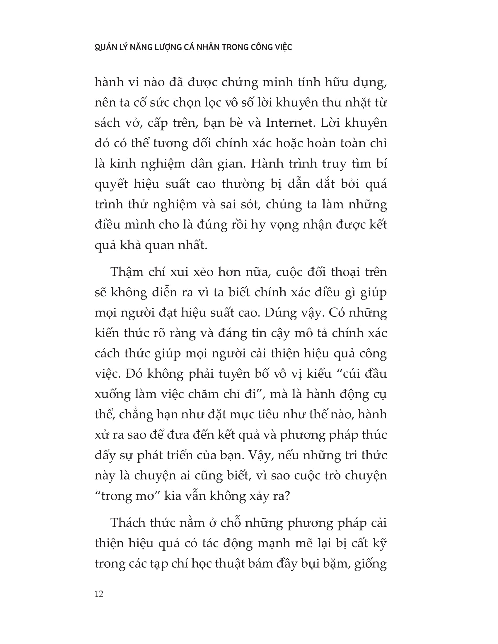 quản lý năng lượng cá nhân trong công việc