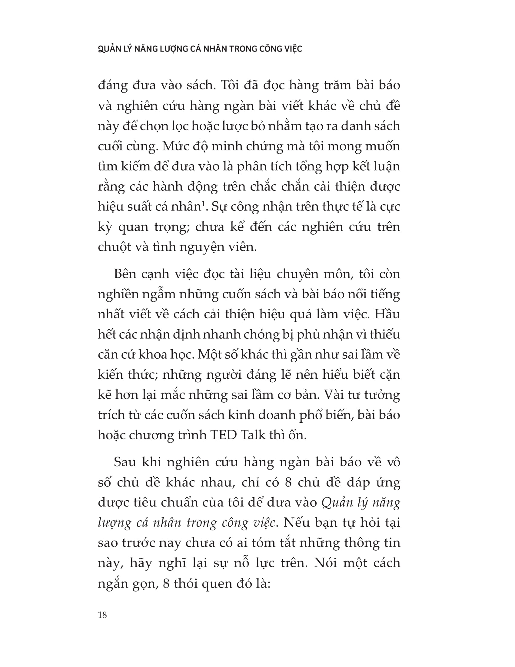 quản lý năng lượng cá nhân trong công việc