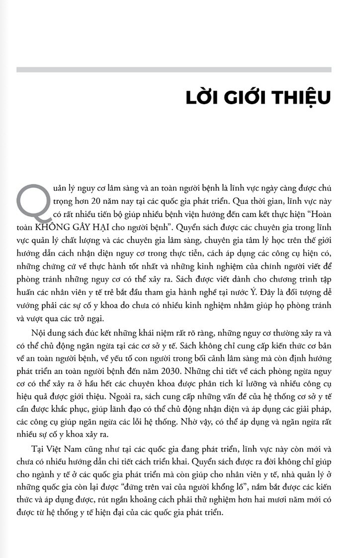 quản lý nguy cơ lâm sàng và an toàn người bệnh