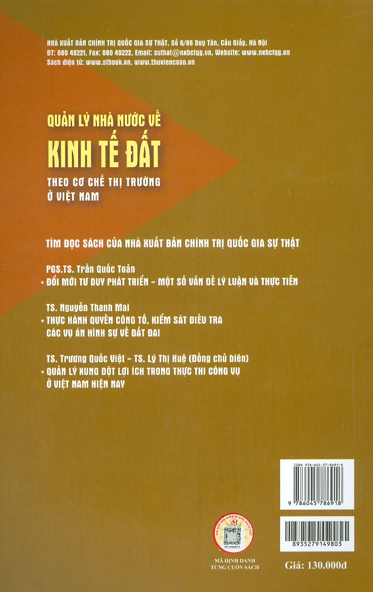 quản lý nhà nước về kinh tế đất theo cơ chế thị trường ở việt nam (sách chuyên khảo)