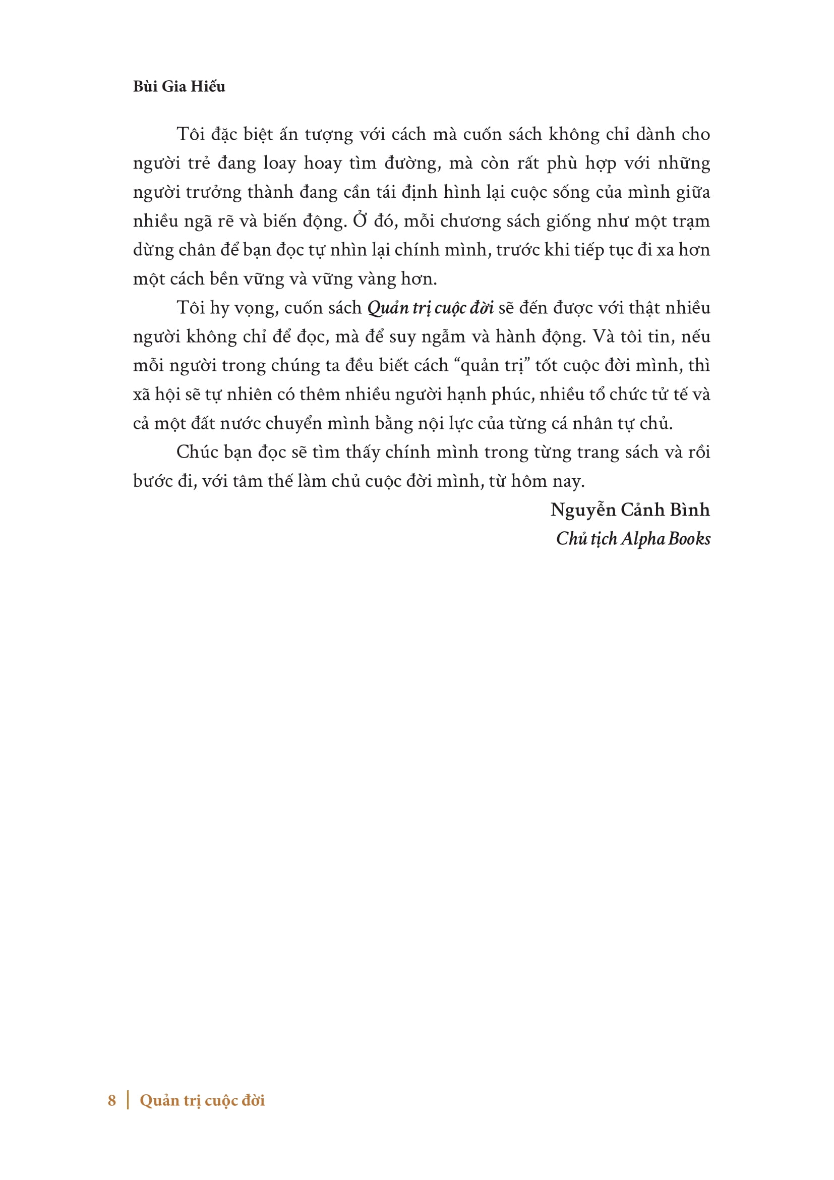 Quan Tri Cuoc Doi - "Lam Chu So Phan Hay Bi Cuon Theo Dong Doi" - Bia Cung