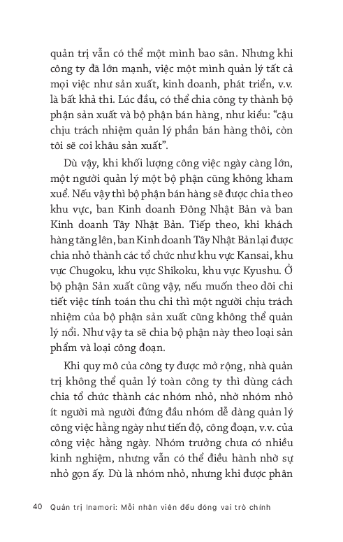 quản trị inamori: mỗi nhân viên đều đóng vai trò chính