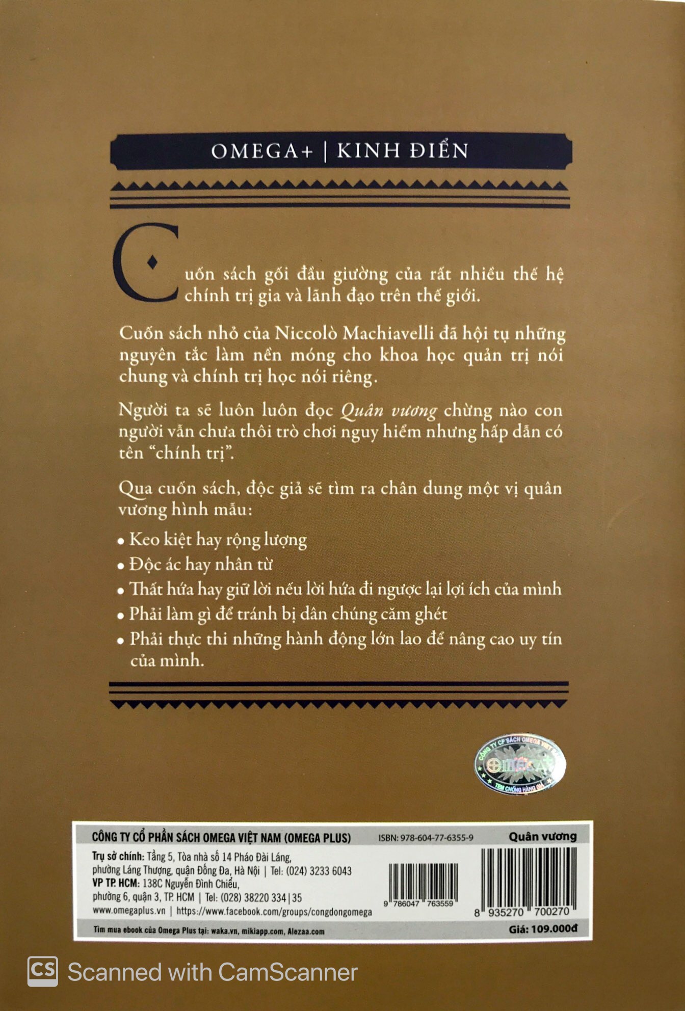 quân vương - thuật cai trị (tái bản 2023)