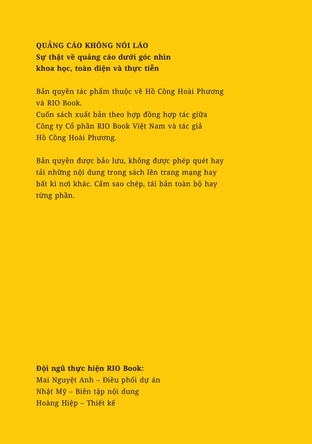 quảng cáo không nói láo - sự thật về quảng cáo dưới góc nhìn khoa học, toàn diện và thực tiễn