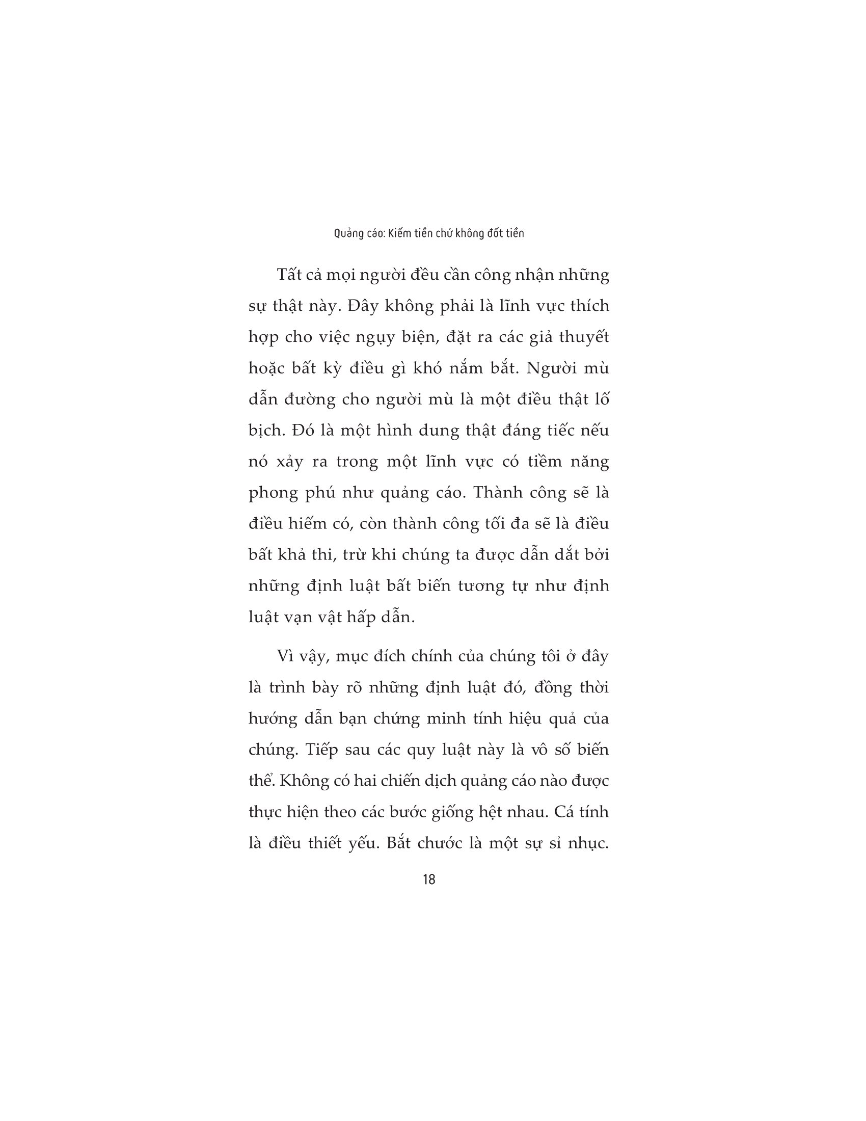 quảng cáo kiếm tiền chứ không đốt tiền