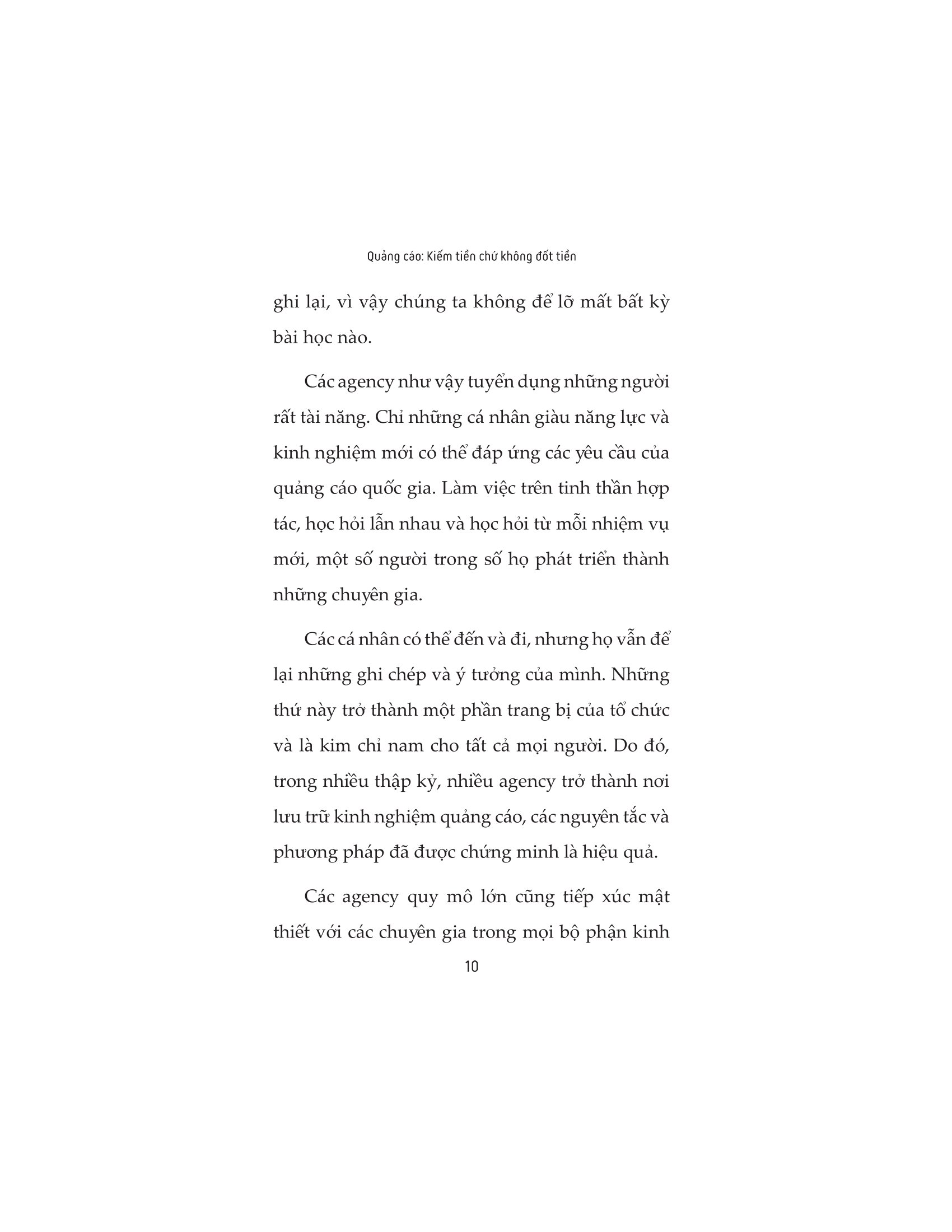 quảng cáo kiếm tiền chứ không đốt tiền