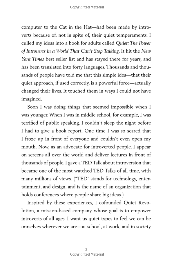 quiet power: the secret strengths of introverted kids