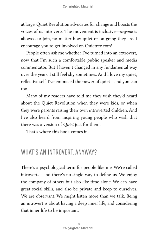 quiet power: the secret strengths of introverted kids