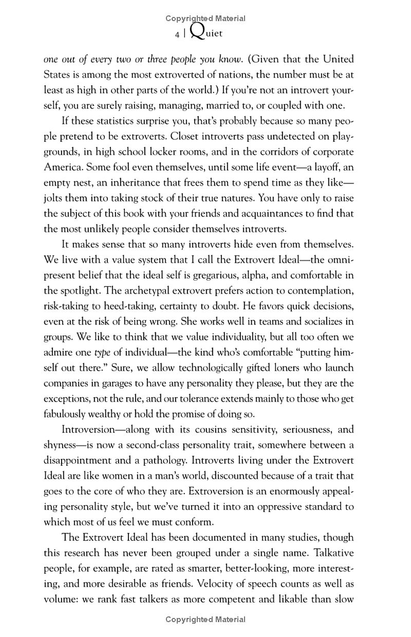 quiet: the power of introverts in a world that can't stop talking