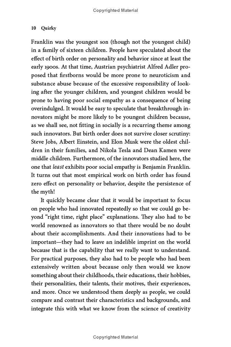 quirky : the remarkable story of the traits, foibles, and genius of breakthrough innovators who changed the world
