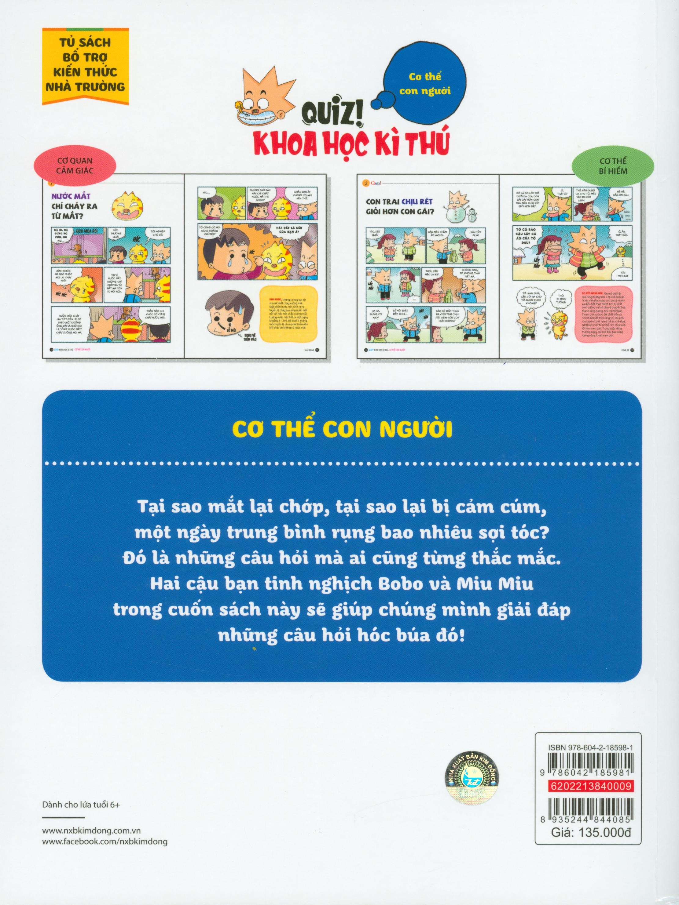 Quiz! Khoa Học Kì Thú - Cơ Thể Con Người (Tái Bản 2020)