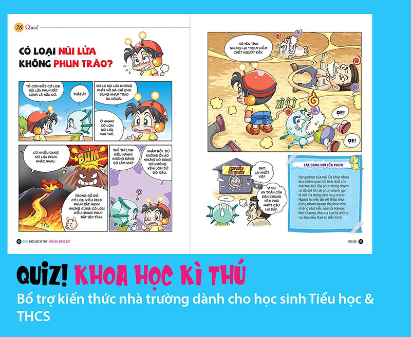 quiz! khoa học kì thú - núi lửa động đất (tái bản 2020)