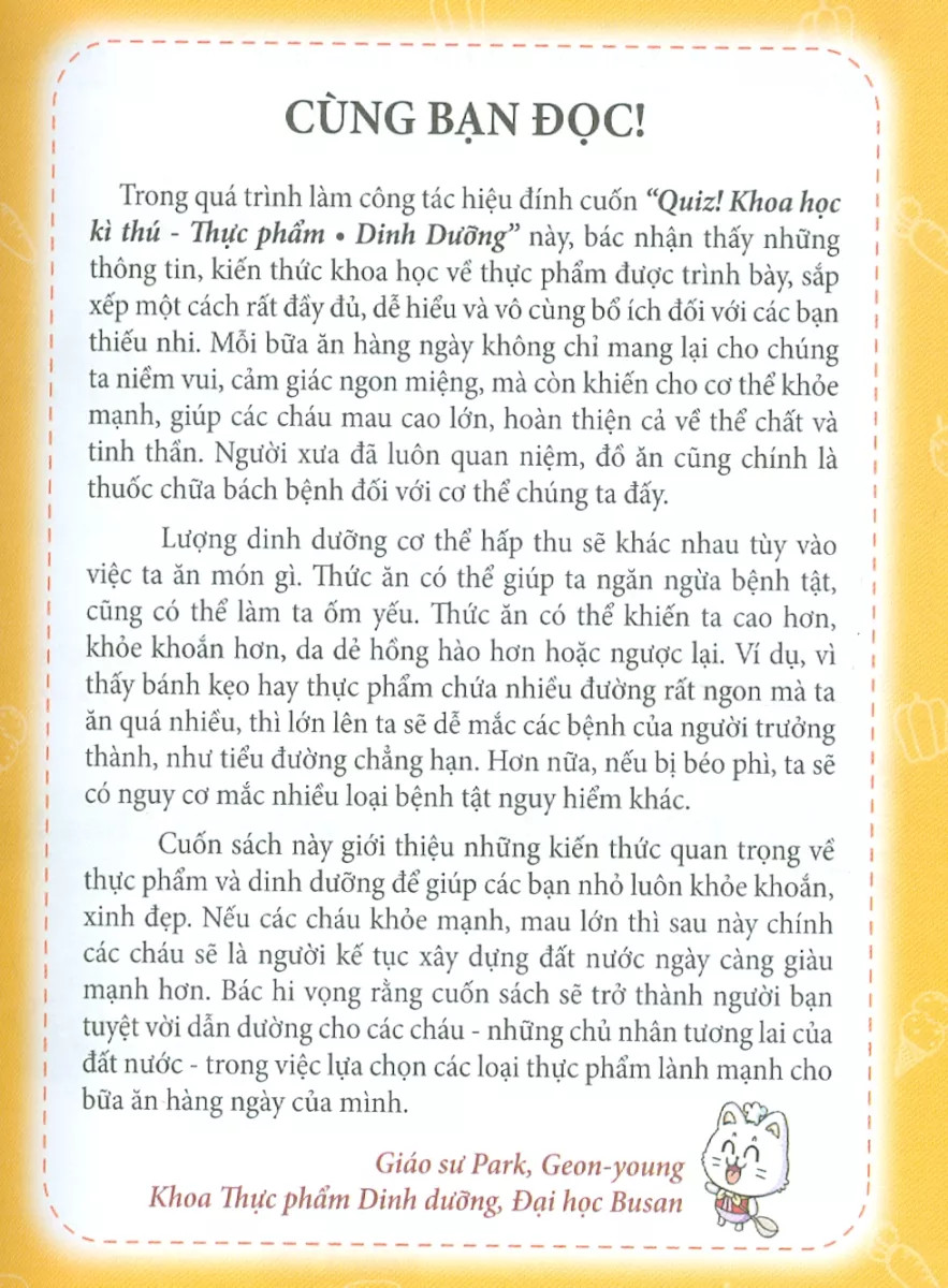 quiz! khoa học kì thú - thực phẩm dinh dưỡng (tái bản 2024)