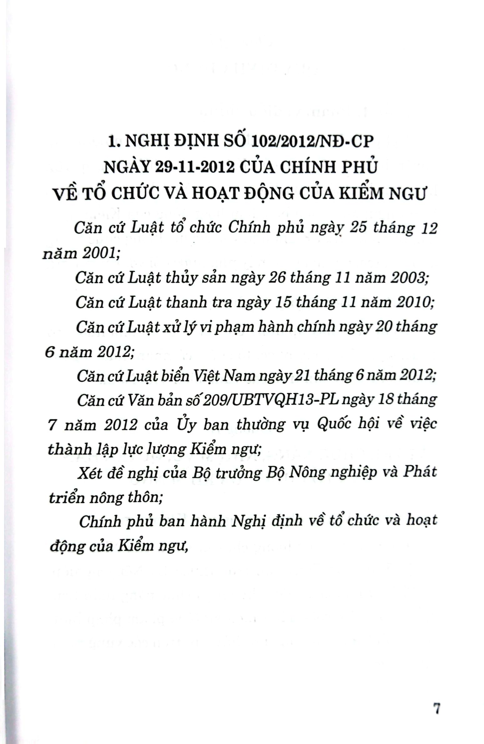 quy định pháp luật về tổ chức và hoạt động của kiểm ngư