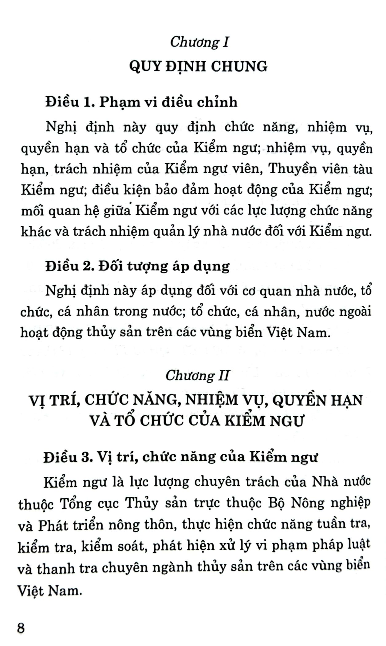 quy định pháp luật về tổ chức và hoạt động của kiểm ngư