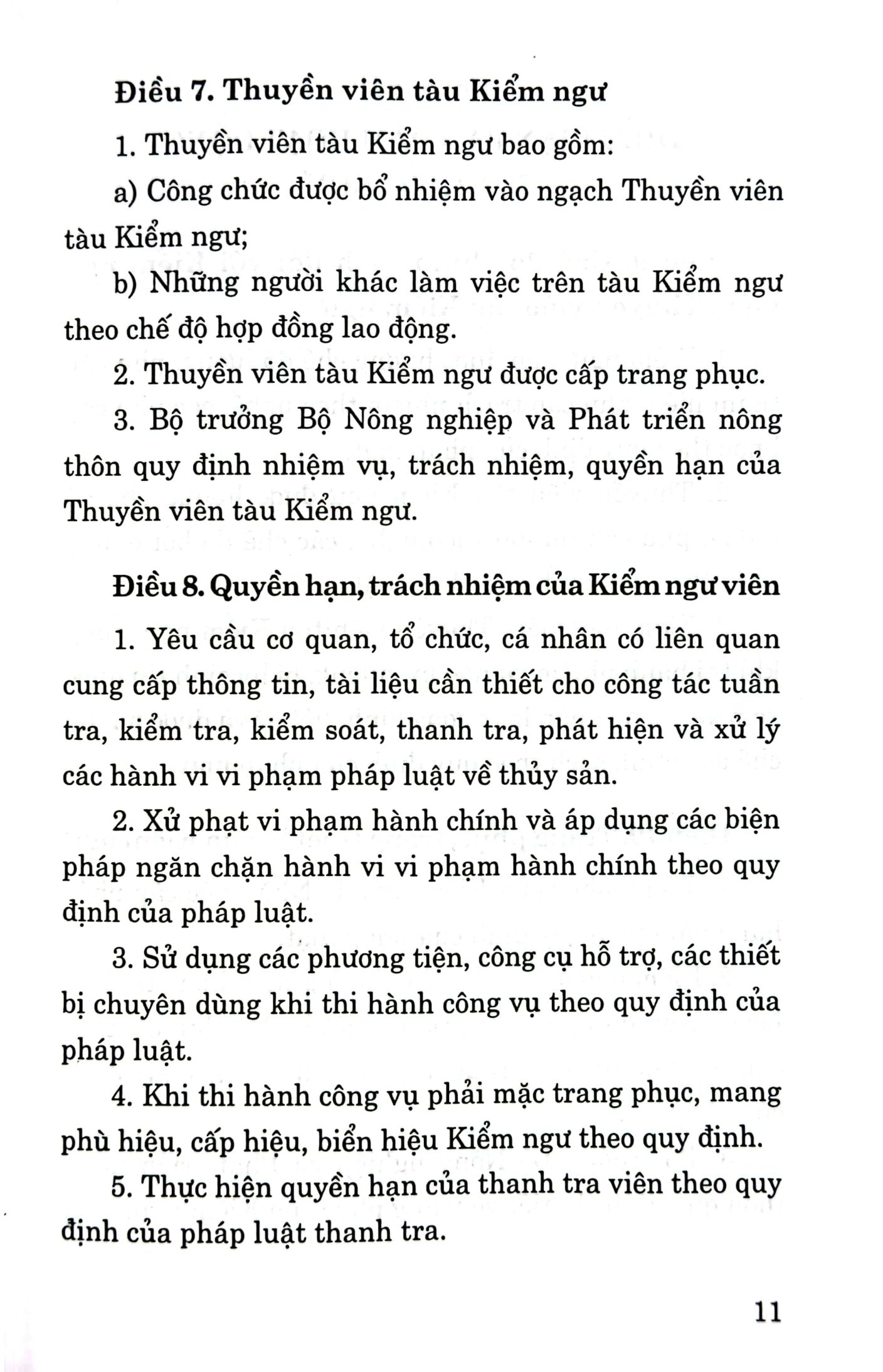quy định pháp luật về tổ chức và hoạt động của kiểm ngư