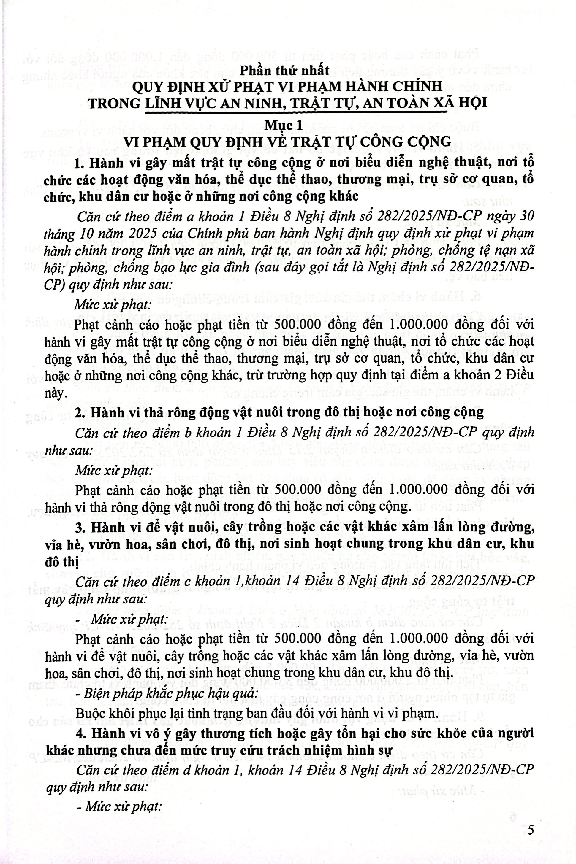 Quy Định Xử Phạt Vi Phạm Hành Chính Trong Lĩnh Vực An Ninh Trật Tự, An Toàn Xã Hội, Phòng, Chống Tệ Nạn Xã Hội, Phòng Chống Bạo Lực Gia Đình