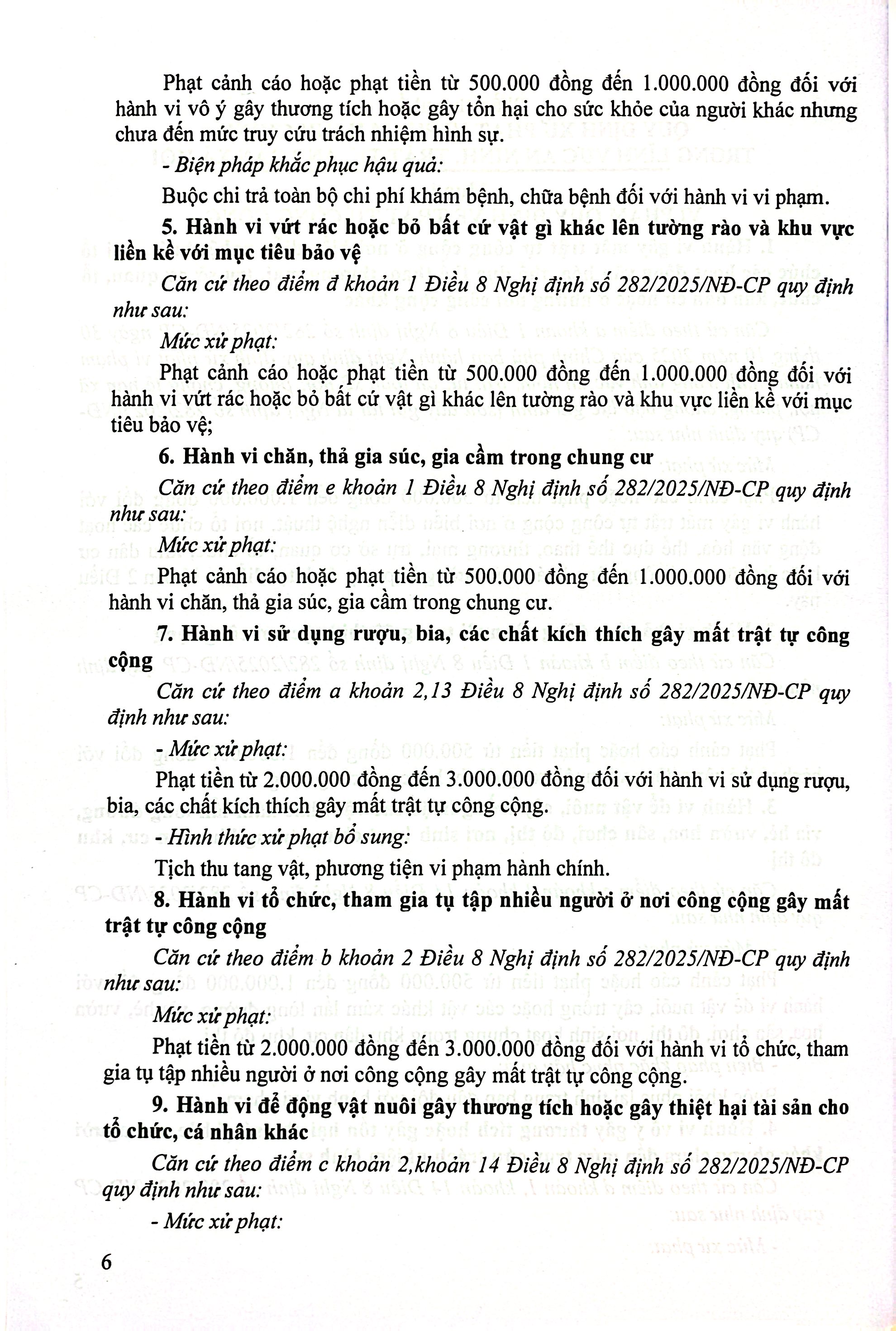 Quy Định Xử Phạt Vi Phạm Hành Chính Trong Lĩnh Vực An Ninh Trật Tự, An Toàn Xã Hội, Phòng, Chống Tệ Nạn Xã Hội, Phòng Chống Bạo Lực Gia Đình