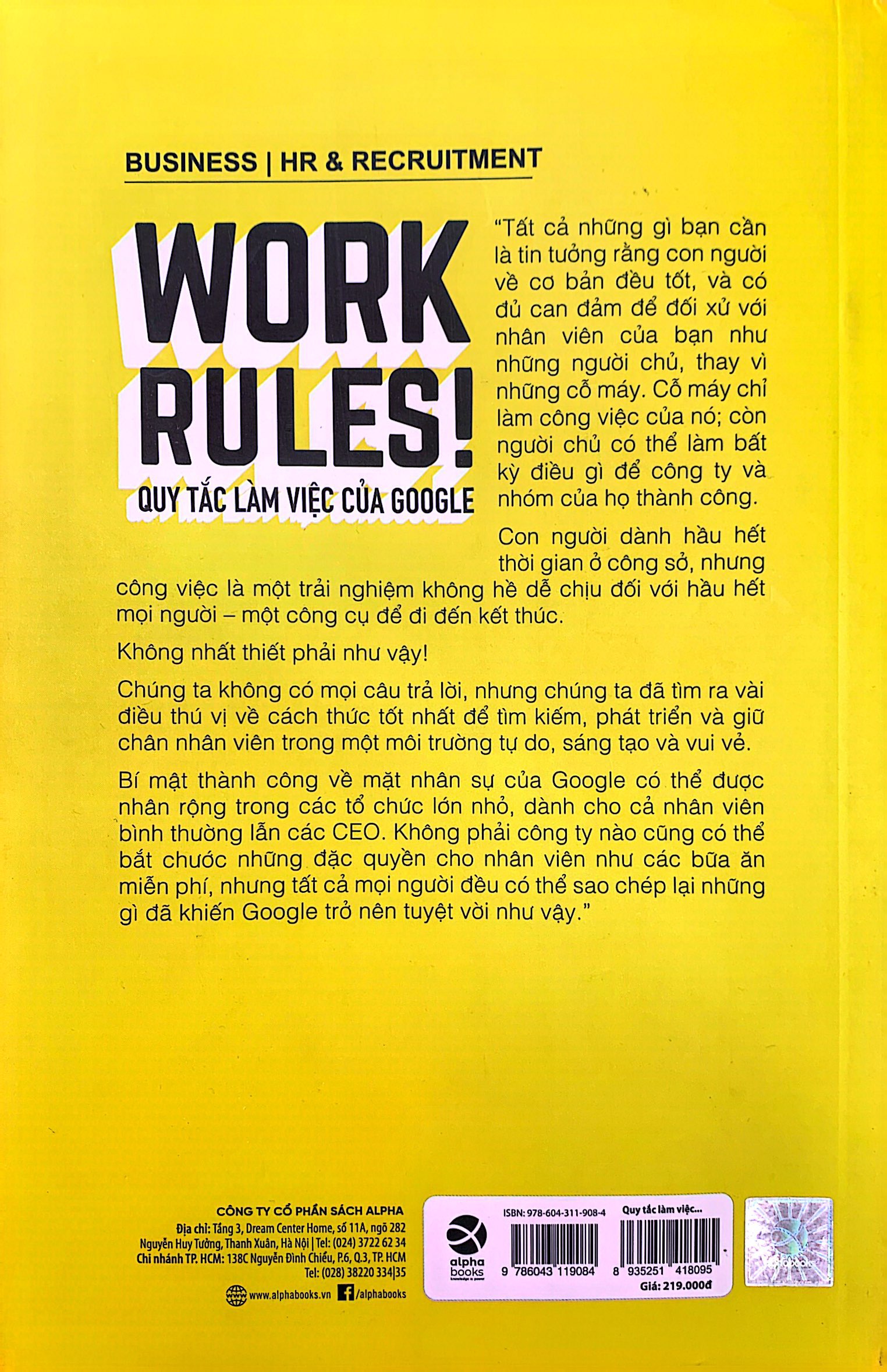 quy tắc làm việc của google