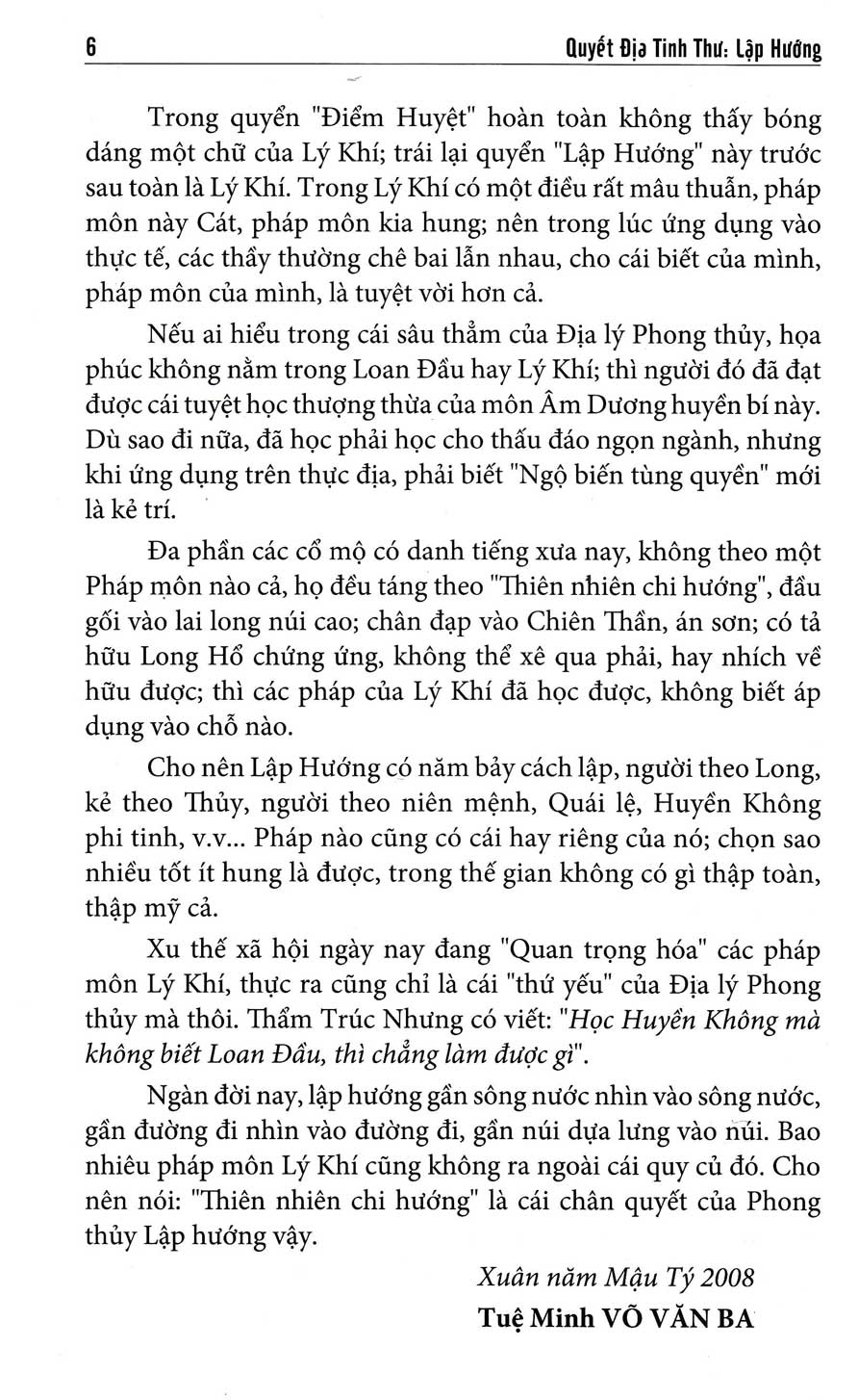 quyết địa tinh thư - lập hướng