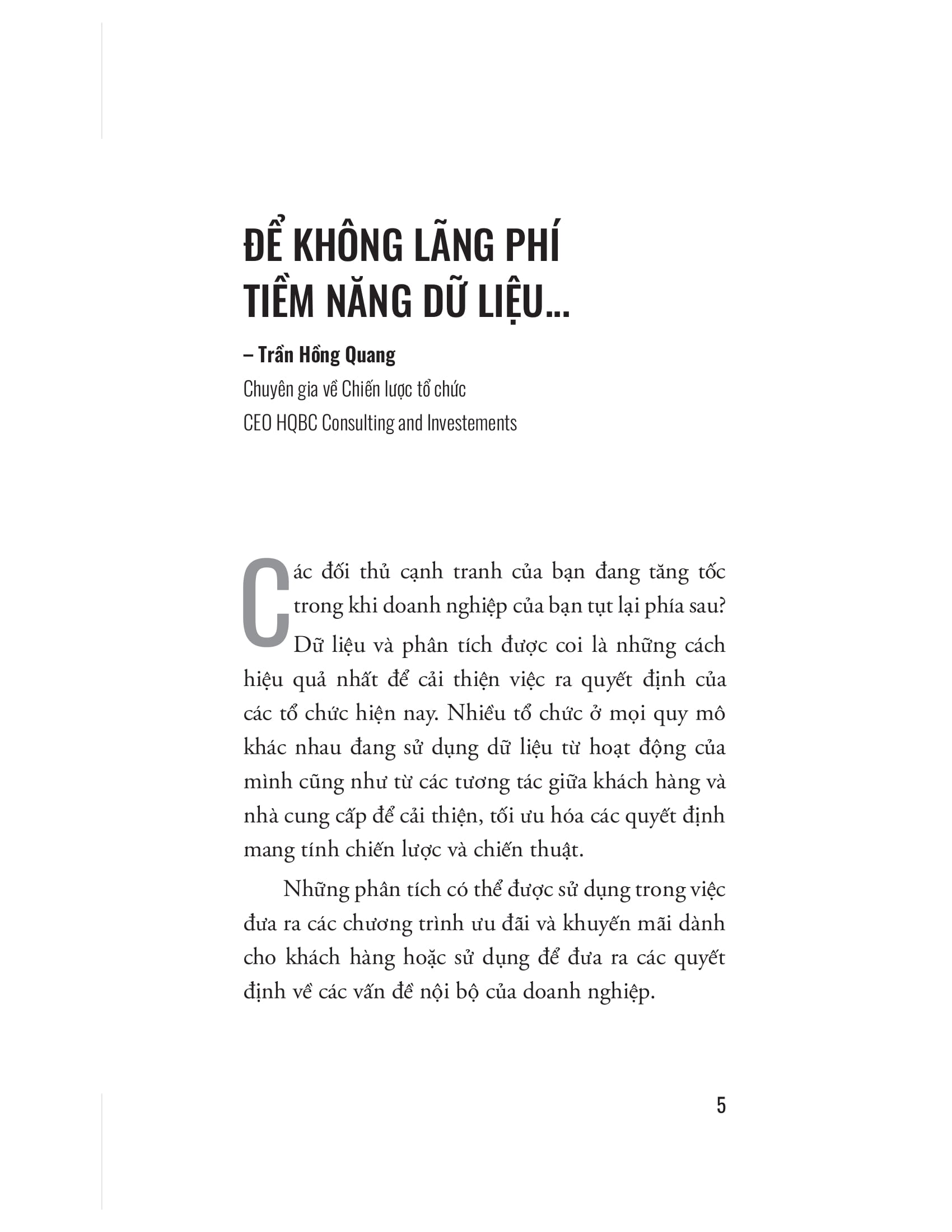 ra quyết định dựa trên phân tích dữ liệu