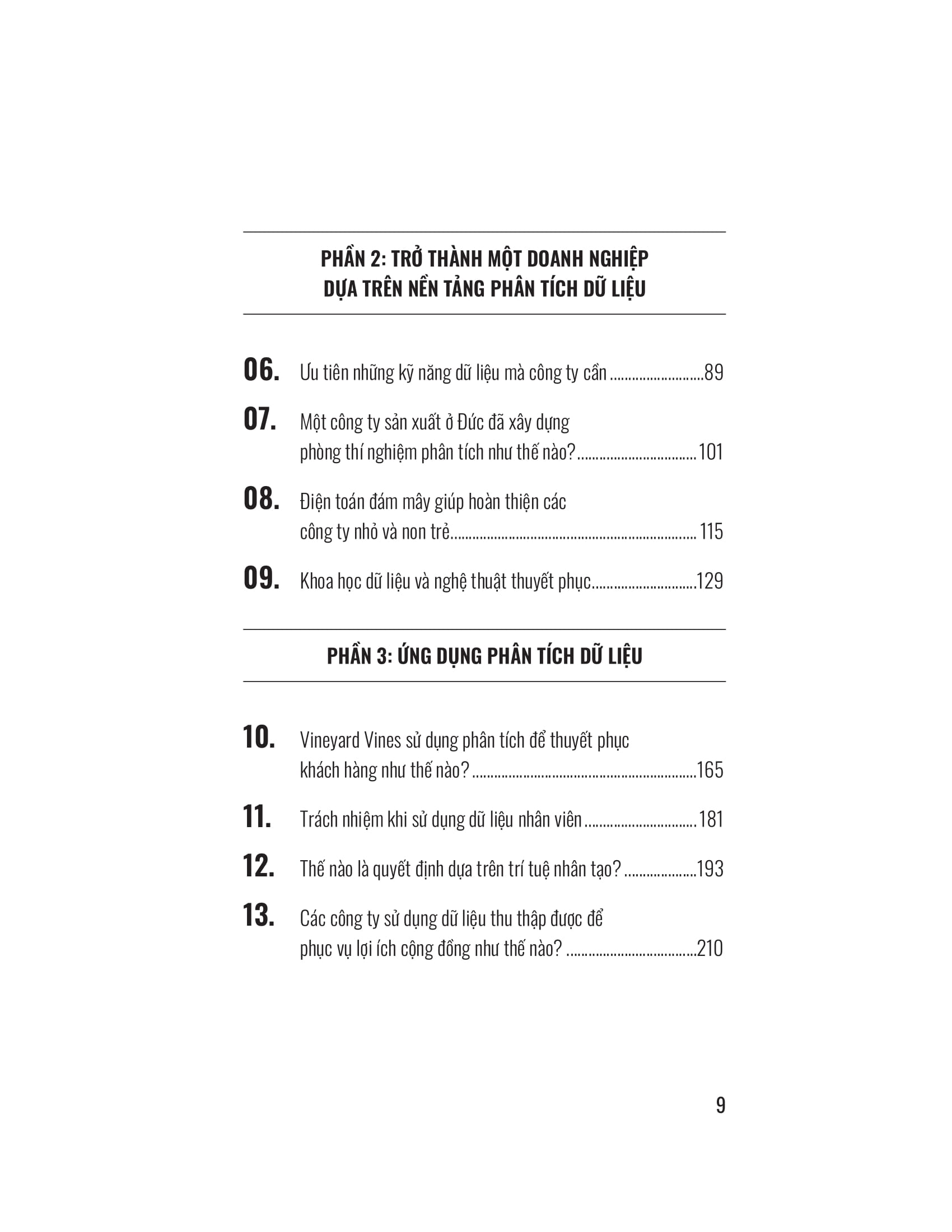 ra quyết định dựa trên phân tích dữ liệu