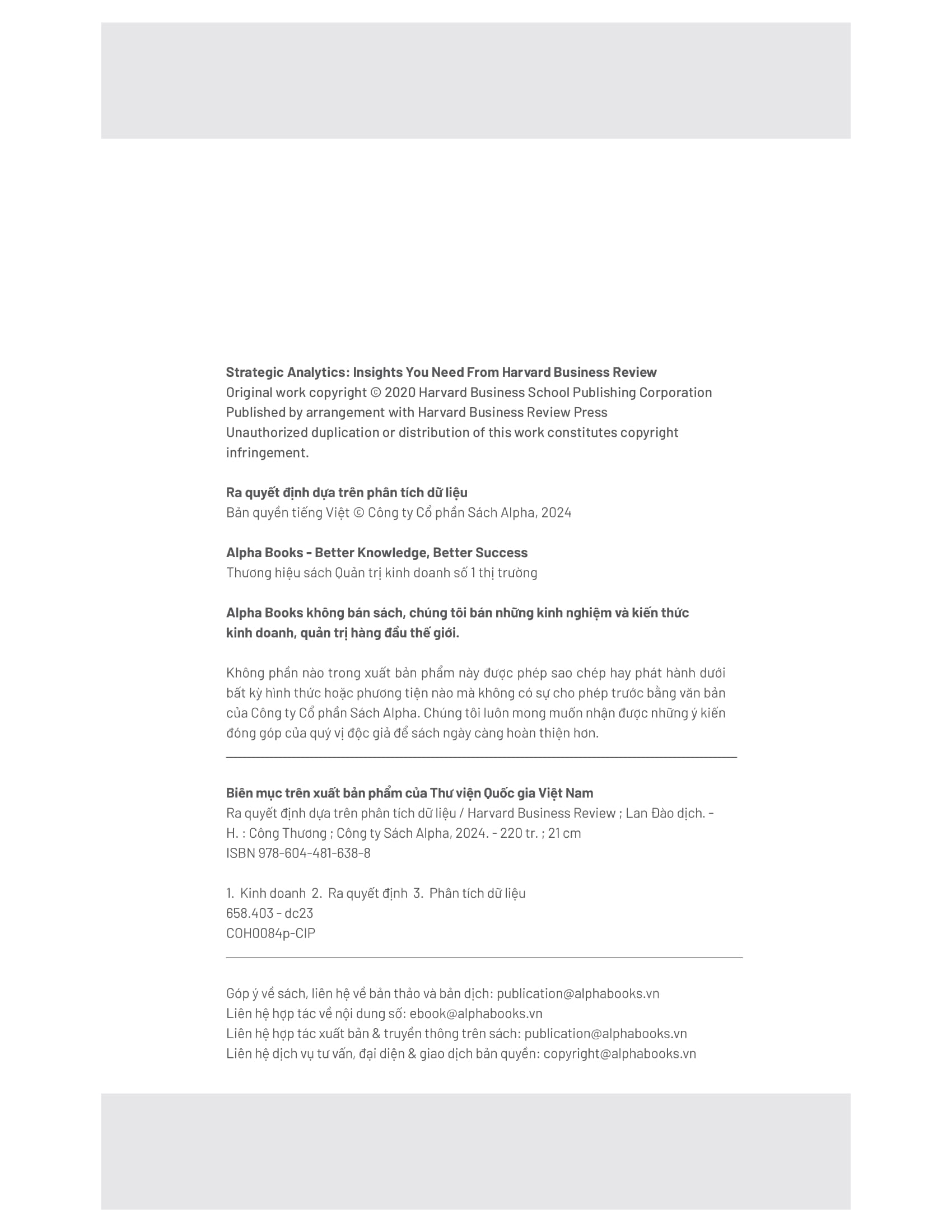 ra quyết định dựa trên phân tích dữ liệu