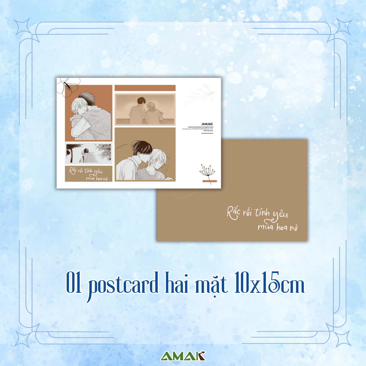 rắc rối tình yêu mùa hoa nở - tặng kèm postcard hai mặt + standee giấy bế hình + clearcard