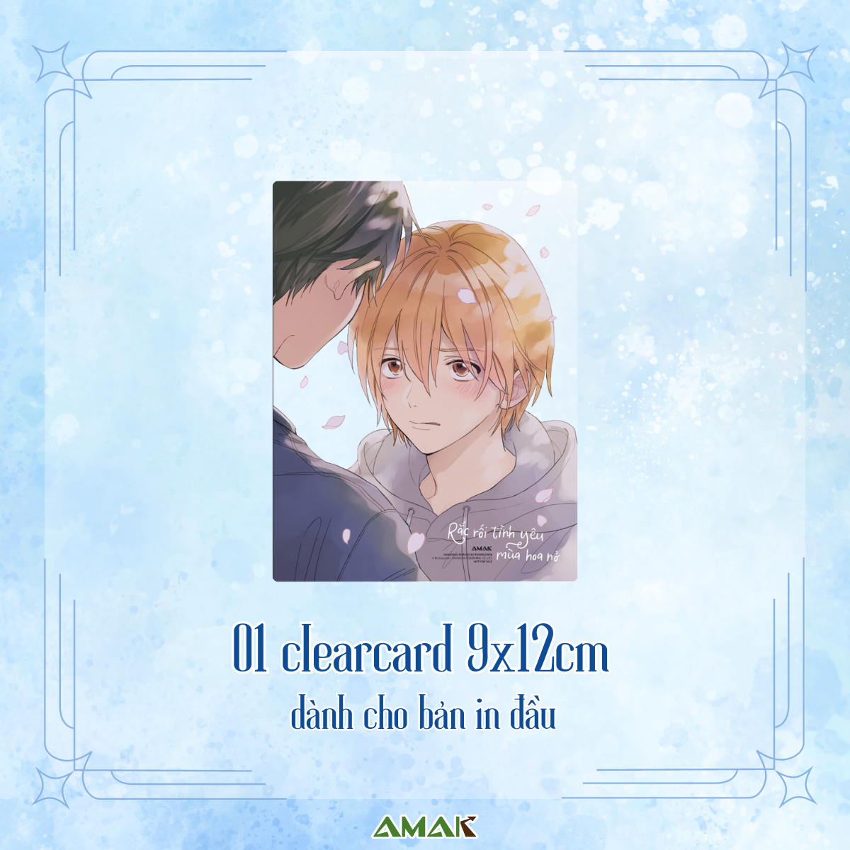 rắc rối tình yêu mùa hoa nở - tặng kèm postcard hai mặt + standee giấy bế hình + clearcard
