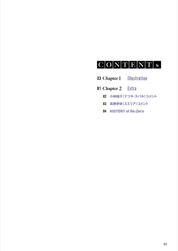 re:ゼロから始める異世界生活 animation illust works -re:start-