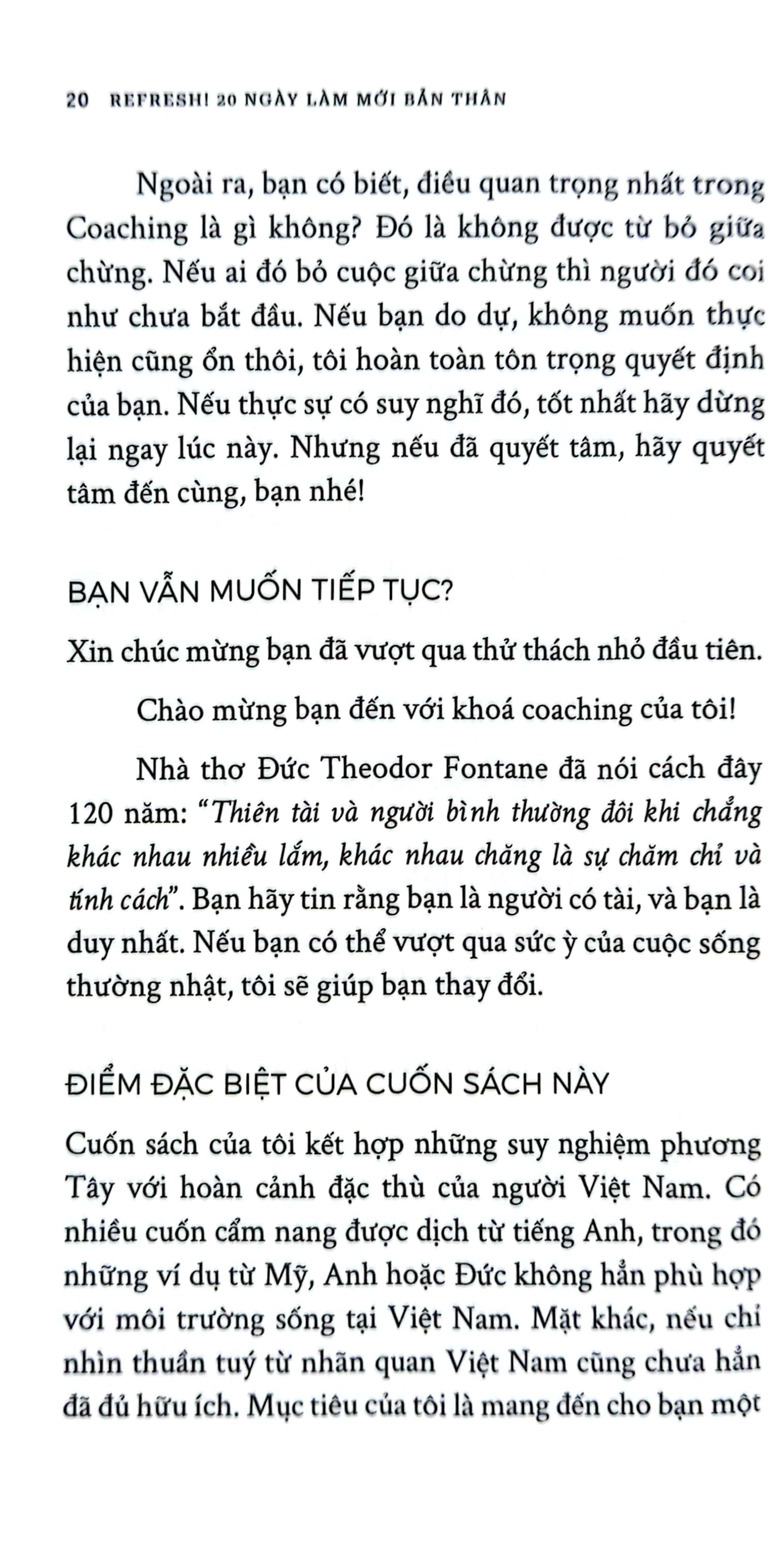 refresh! 20 ngày làm mới bản thân