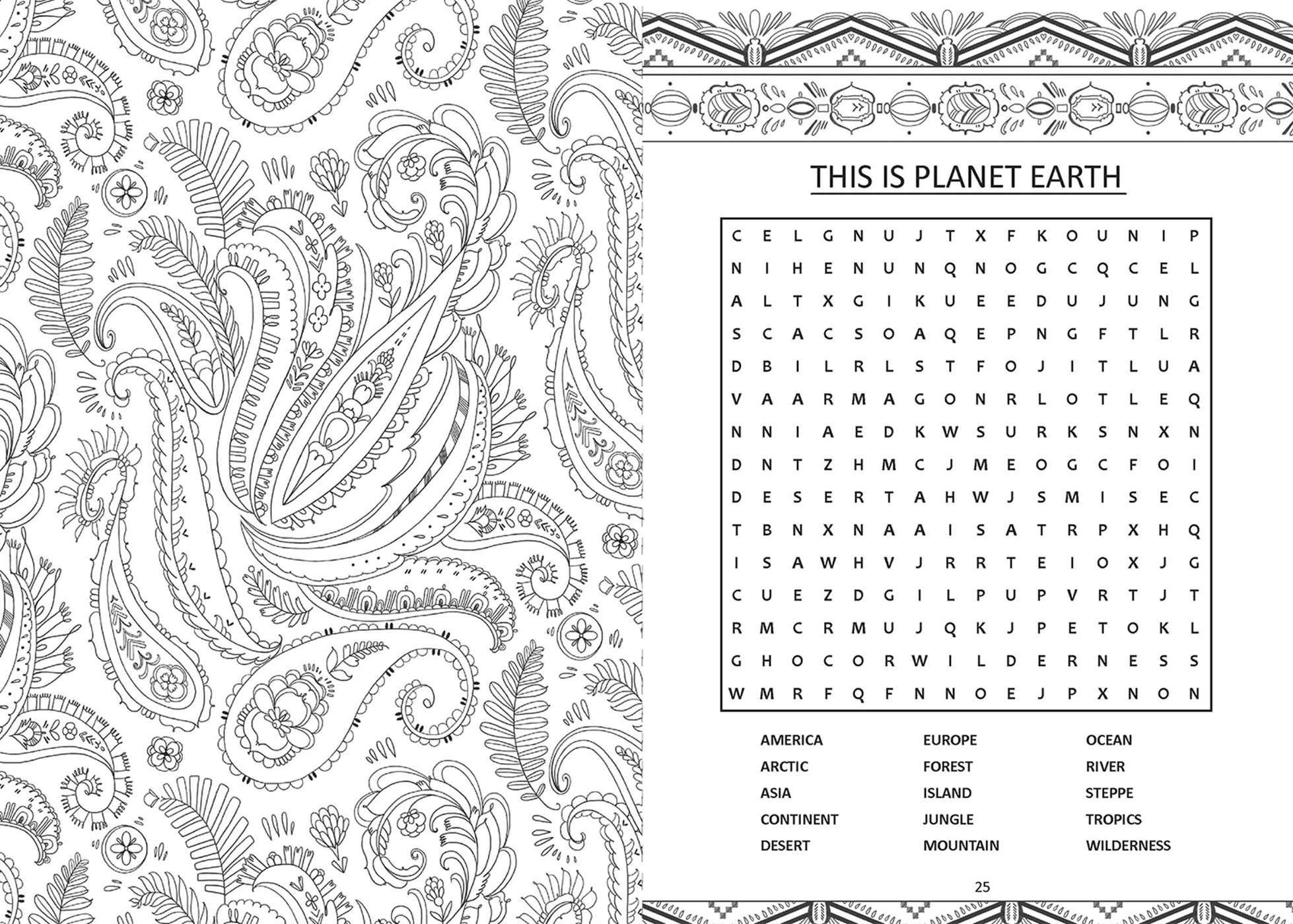 relax coloring book & word search