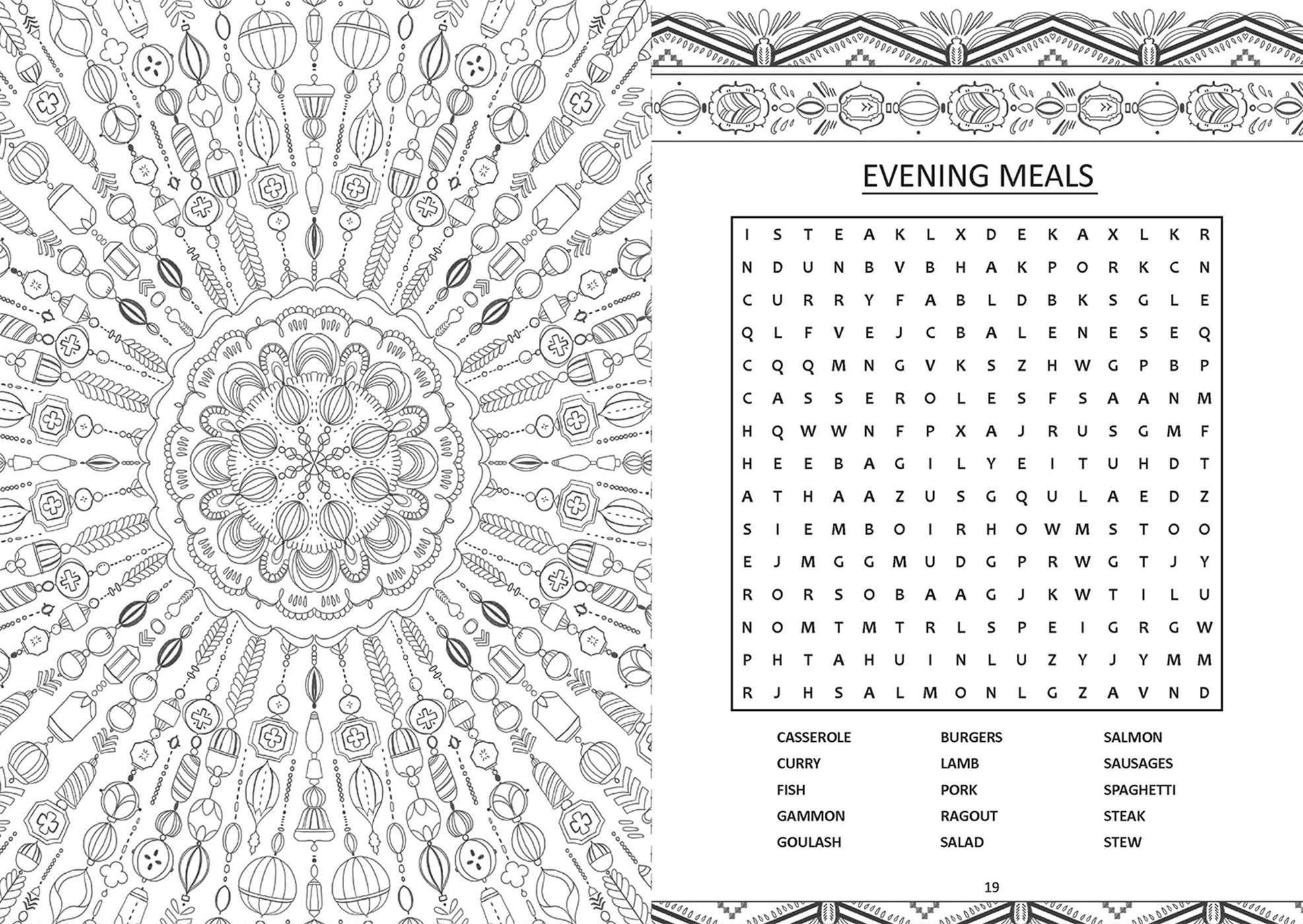 relax coloring book & word search